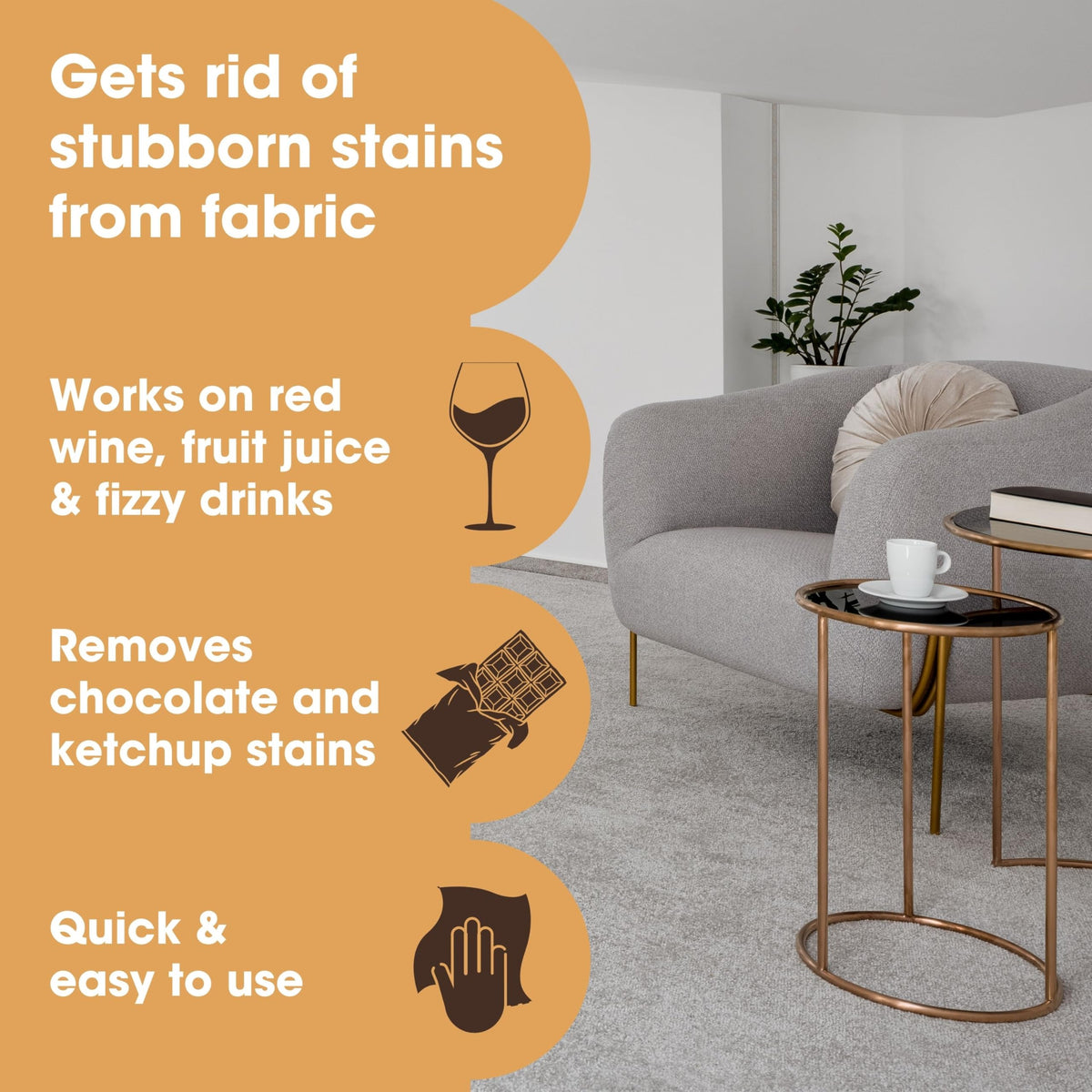 Furniture Clinic Fabric Stain Remover - Unscented Liquid for Food & Drink Stains, 125ml