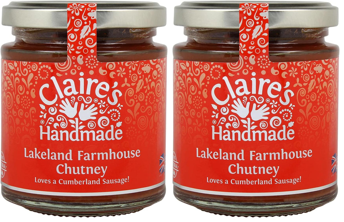 Claire's Handmade Lakeland Farmhouse Chutney - Gently Spiced Tomato & Apple | 2 x 200g Jars 1
