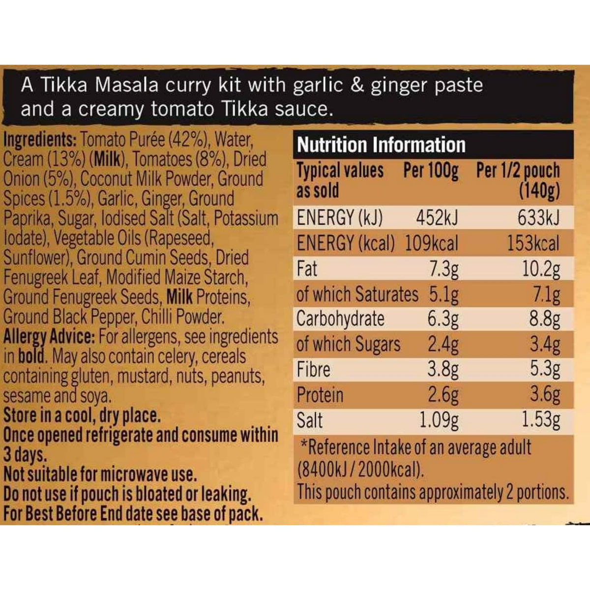 Sharwood's Tikka Masala Curry Kit - 280g Pack of 5 9