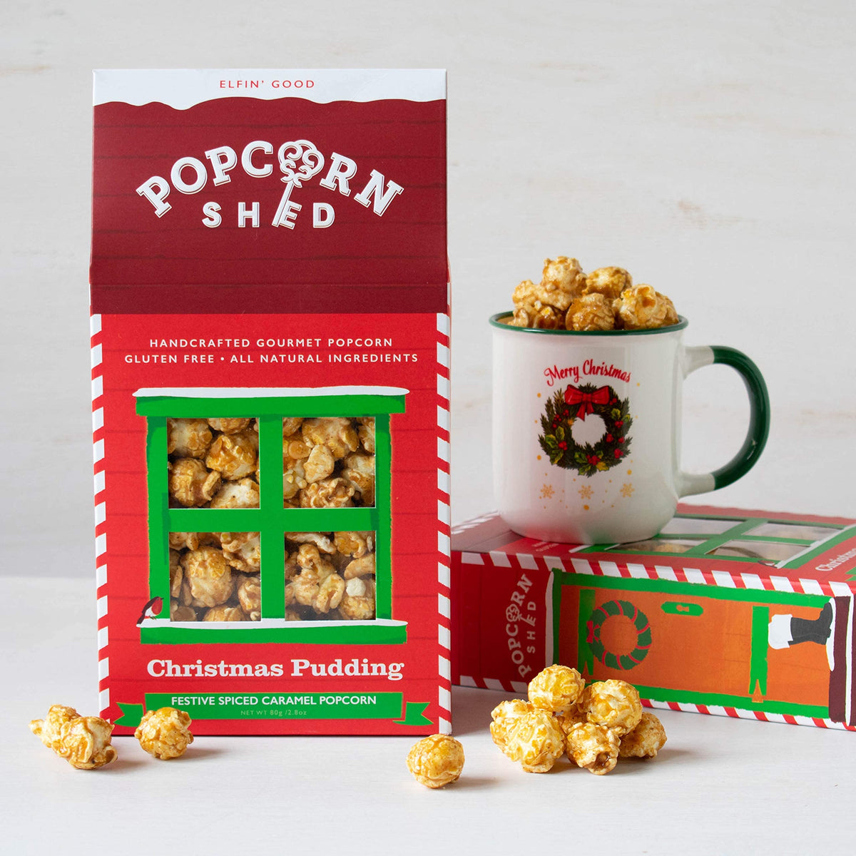 Popcorn Shed Christmas Pudding Flavoured Popcorn - 3 x 80g Packs
