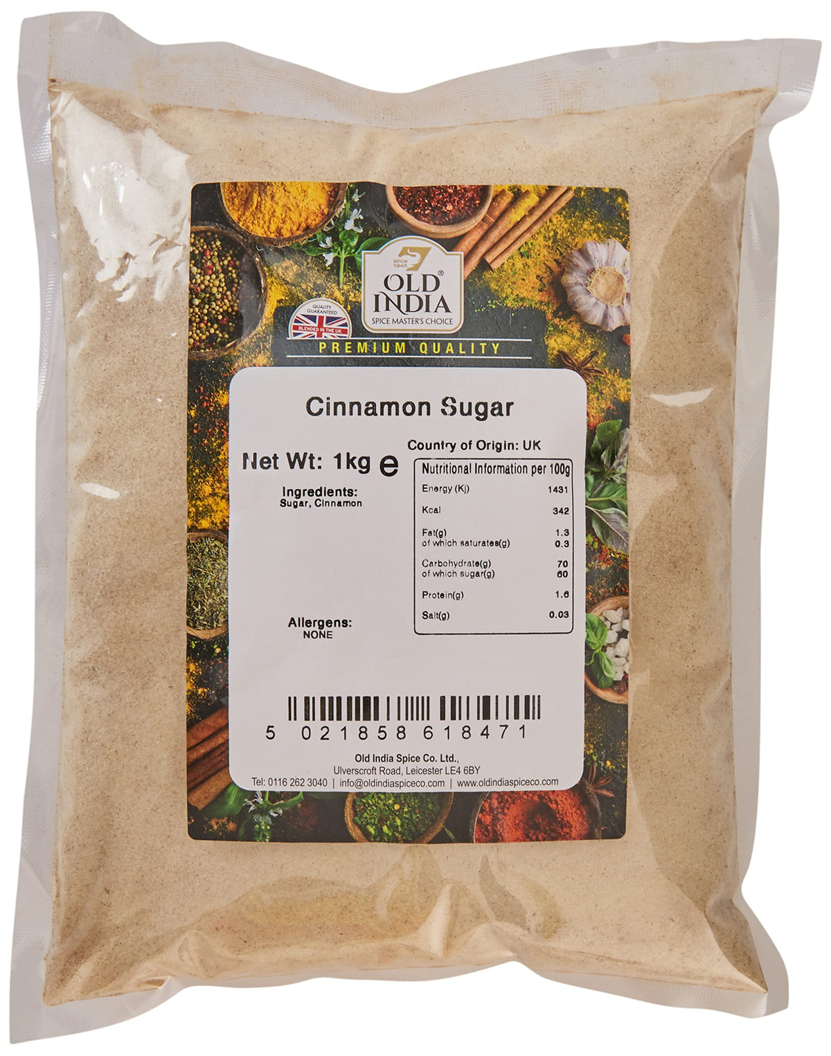Old India Cinnamon Sugar - 1kg | Powder | Brown 1