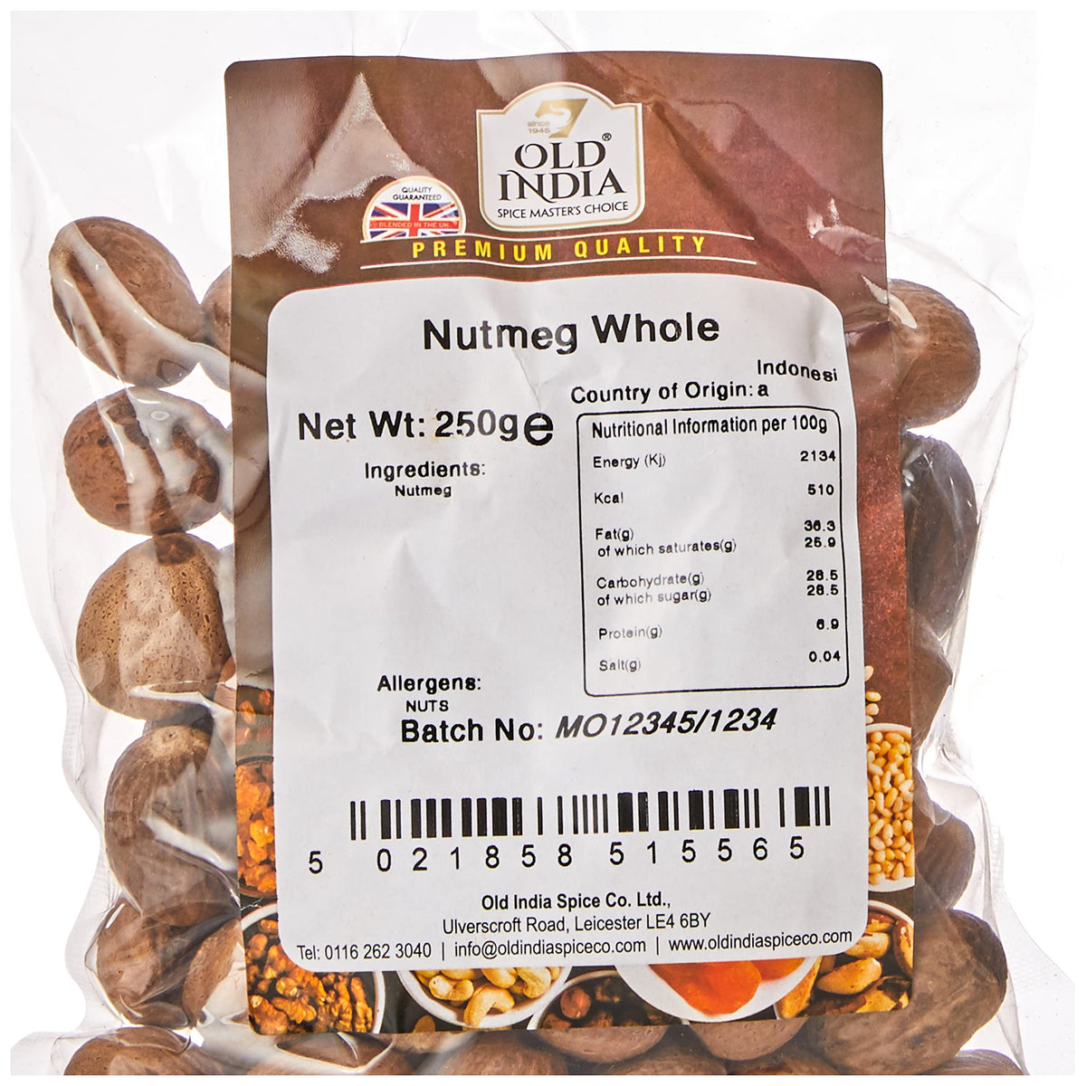 Old India Whole Nutmeg - 250g Bag | Natural, GMO-Free, Additive-Free 2