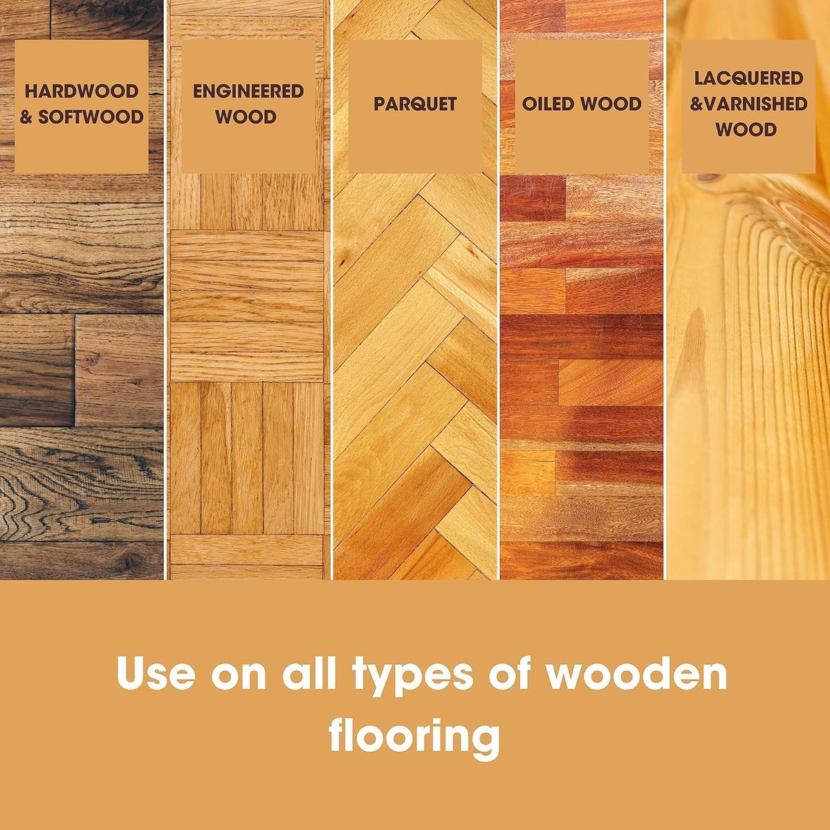 Furniture Clinic Wood Floor Cleaner - Concentrated Formula | 500ml Bottle Makes 5 Litres | Orange Scent 5