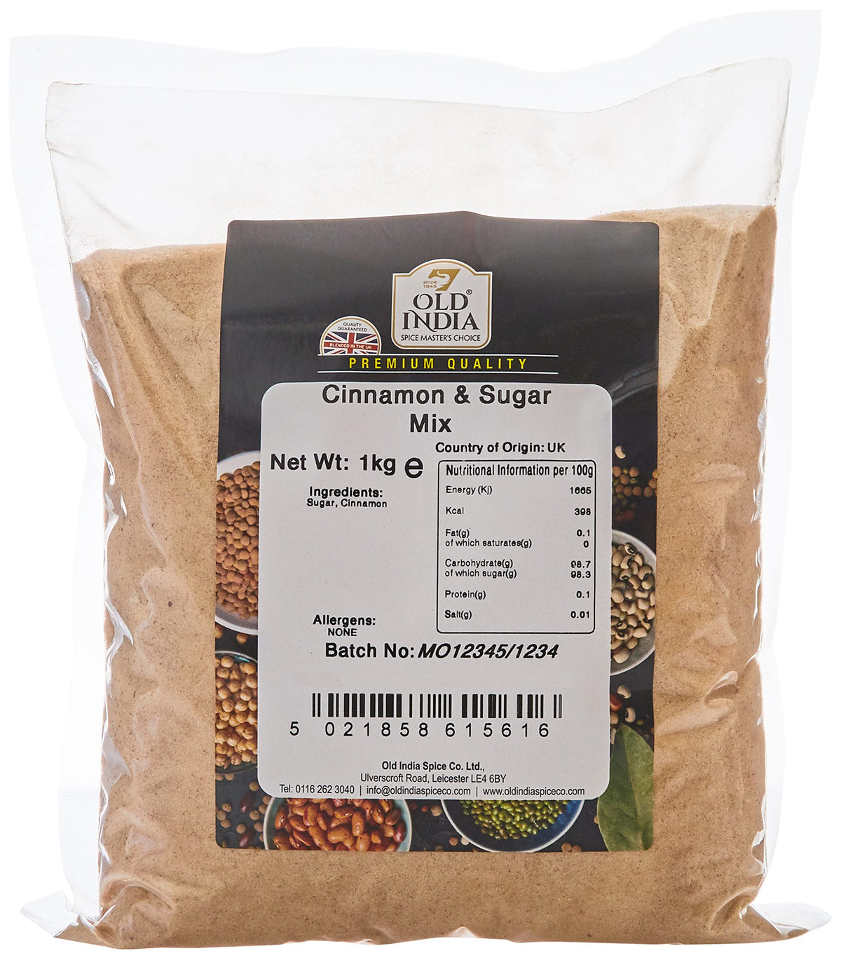 Old India Cinnamon Sugar Mix - 1kg Bag | Natural | Additive-Free