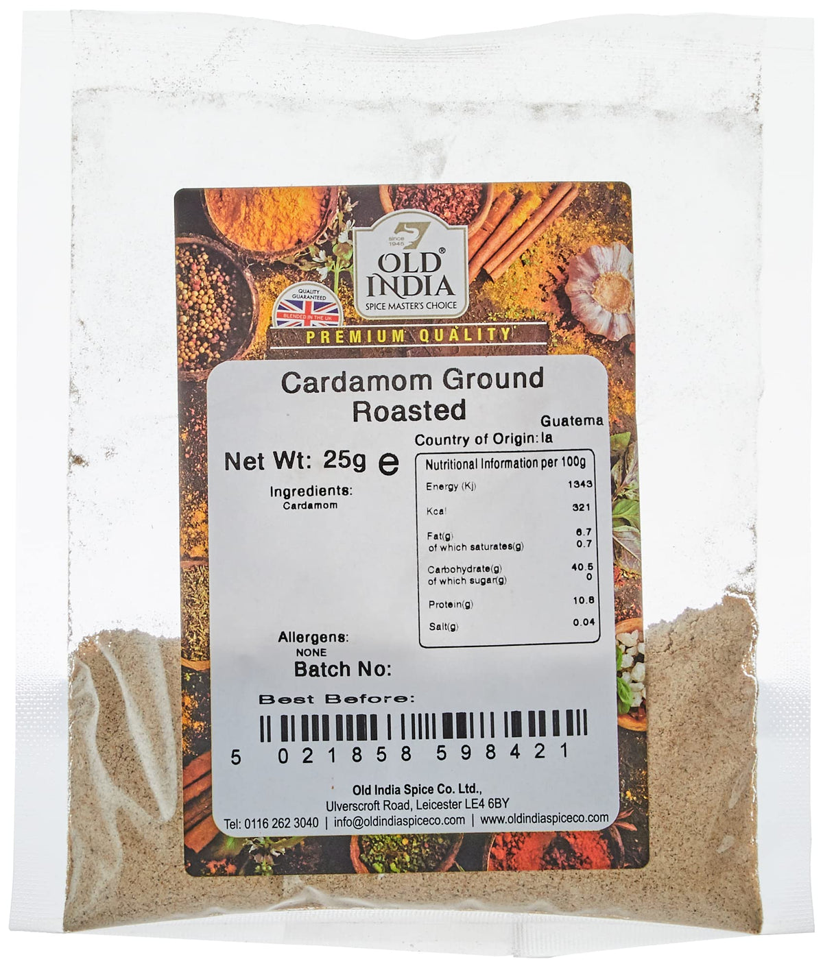 Old India Ground Roasted Cardamom - 25g 1