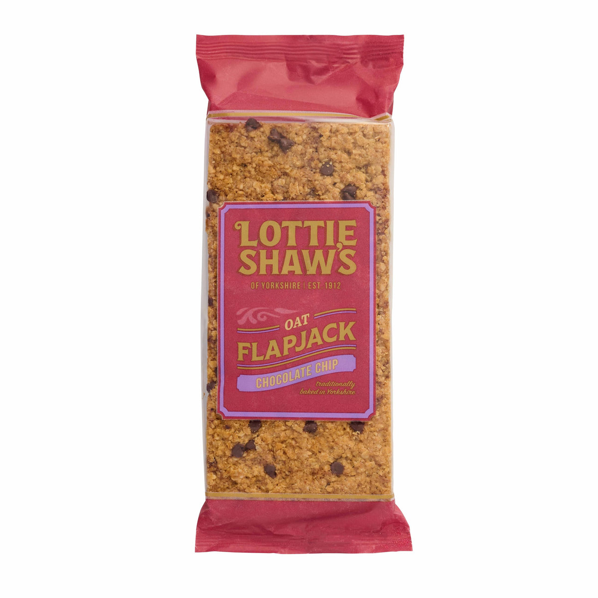 Lottie Shaw's Chocolate Oat Flapjack - Baked Belgian Chocolate Chips | Suitable for Vegetarians | 300g
