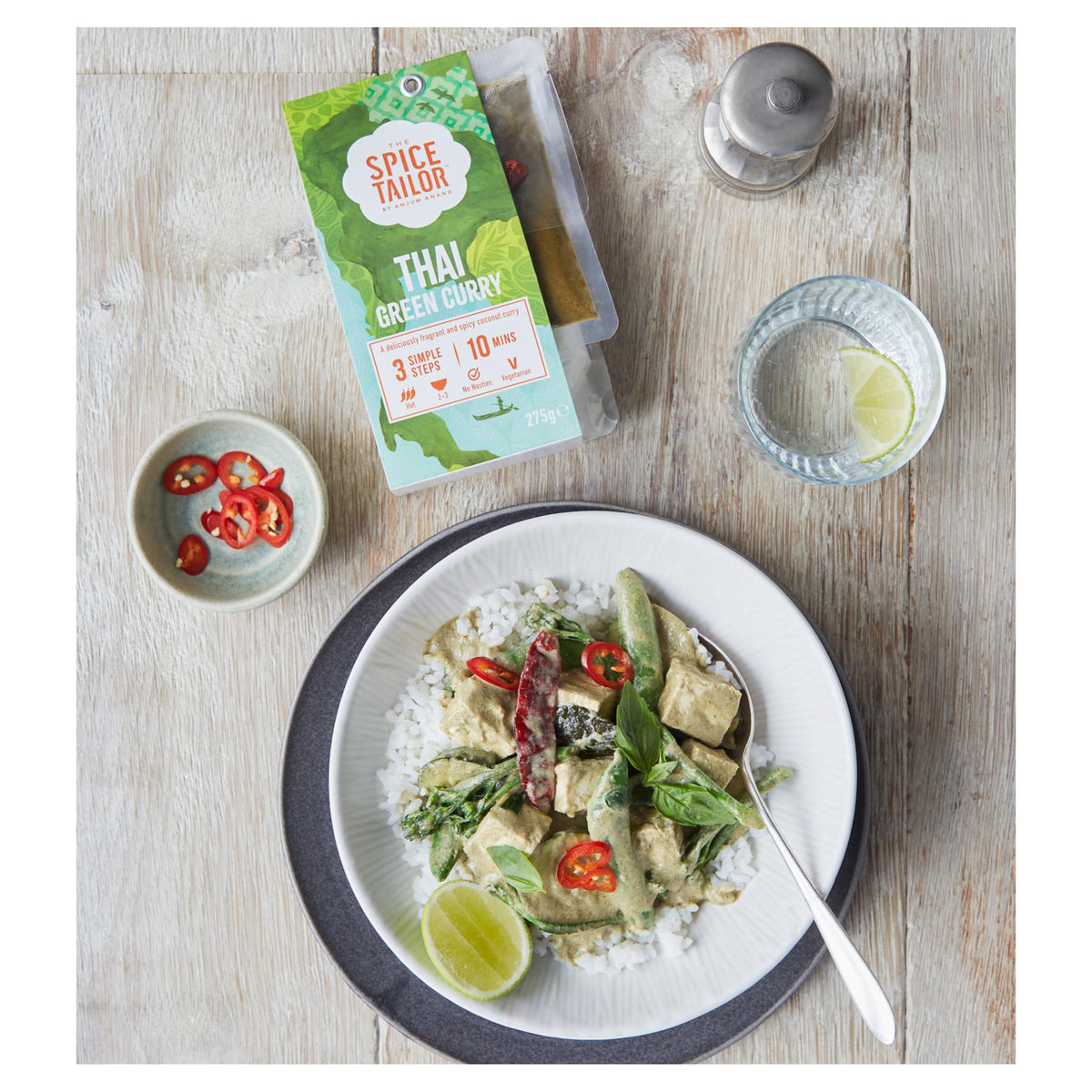 The Spice Tailor Thai Green Curry Meal Kit - Authentic Flavour, Serves 2-3, Pack of 5 5