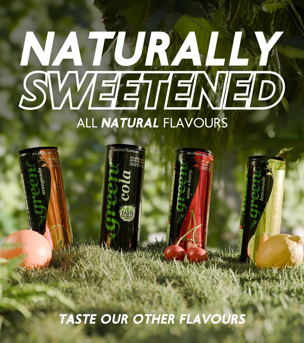 Green Cola Sparkling Lemonade - Low Calorie, Sugar-Free, Natural Lemon Flavour | 4 x 330ml Cans 4