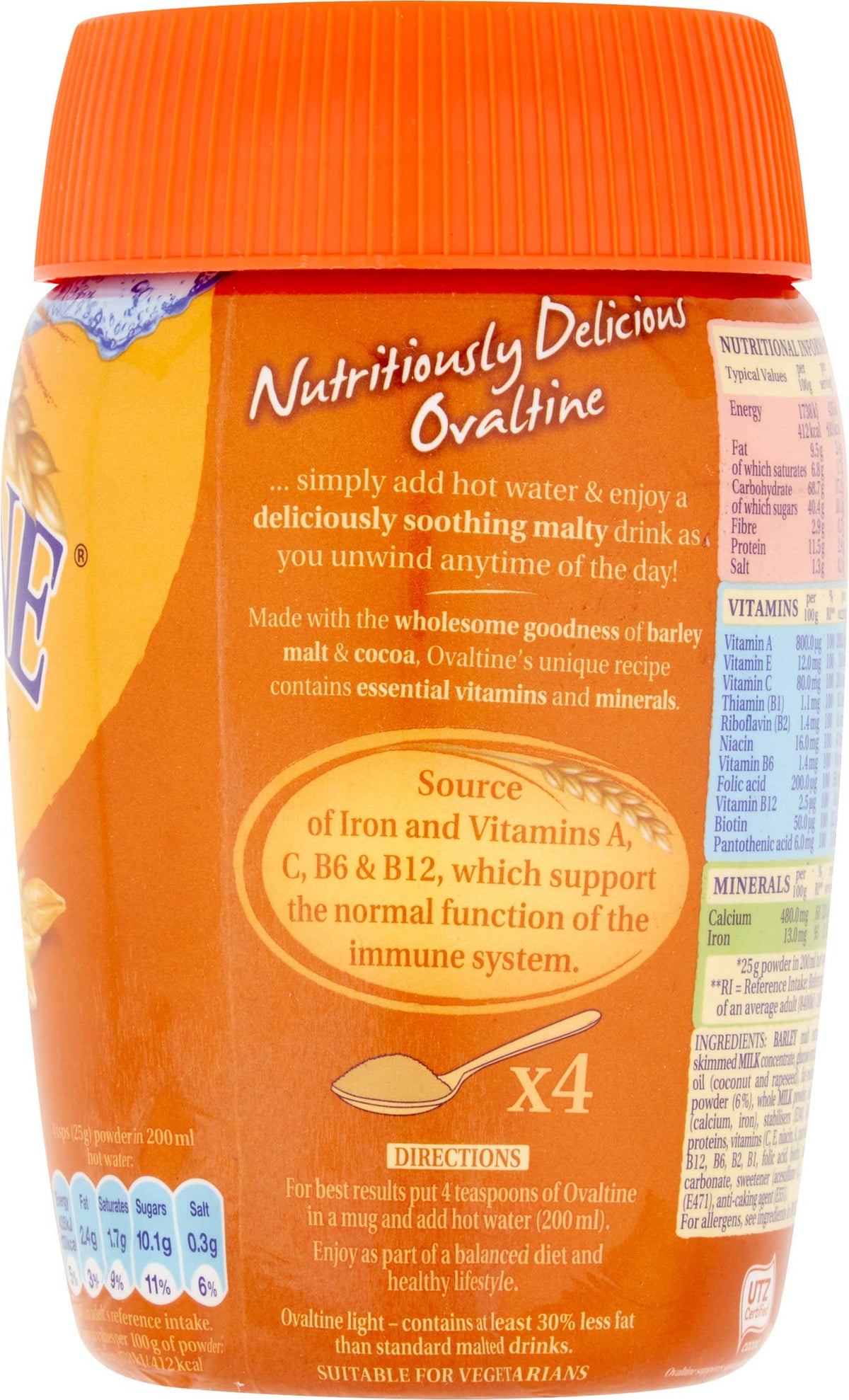 Ovaltine Original Light Malted Drink - Low Fat, Source of Iron & Vitamins 2