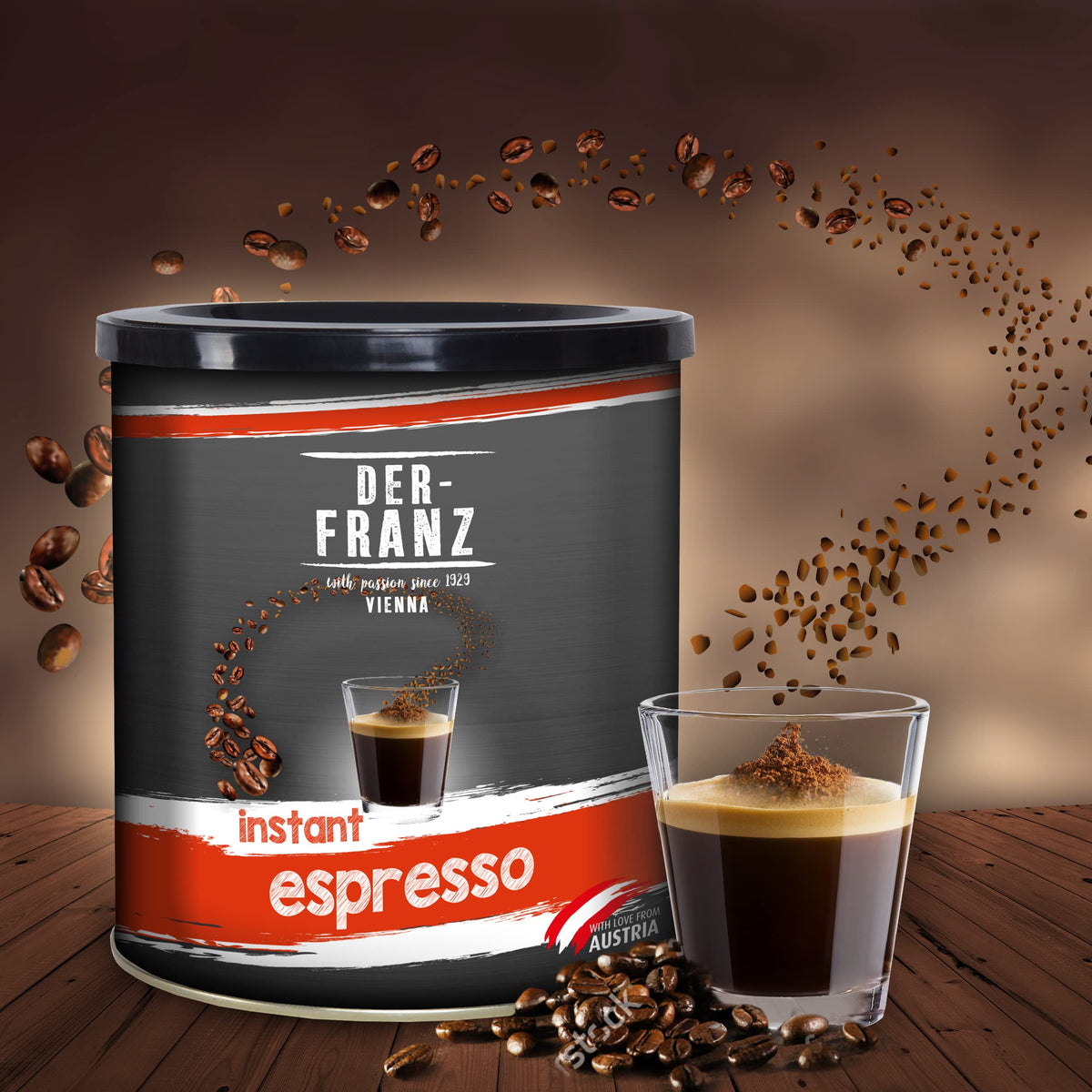 Der-Franz Espresso Instant Coffee - Authentic Italian Flavor, Freeze-Dried Powder, 200g 4