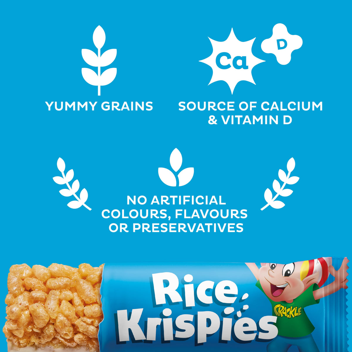 Kellogg's Rice Krispies Breakfast Cereal Bars - 5.1g Protein | Vegetarian | Halal
