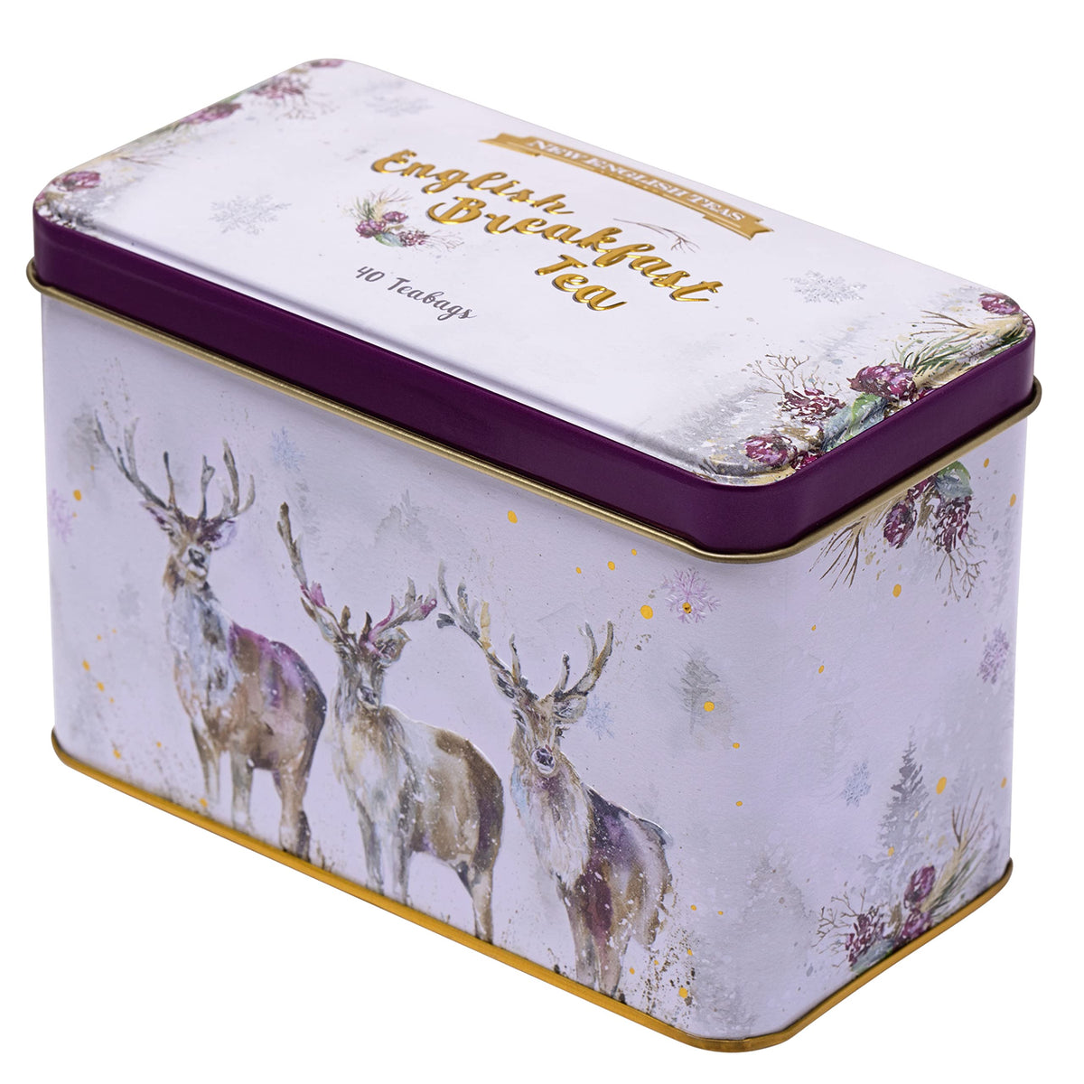 New English Teas Christmas Stag Tea Tin - 40 English Breakfast Teabags 7