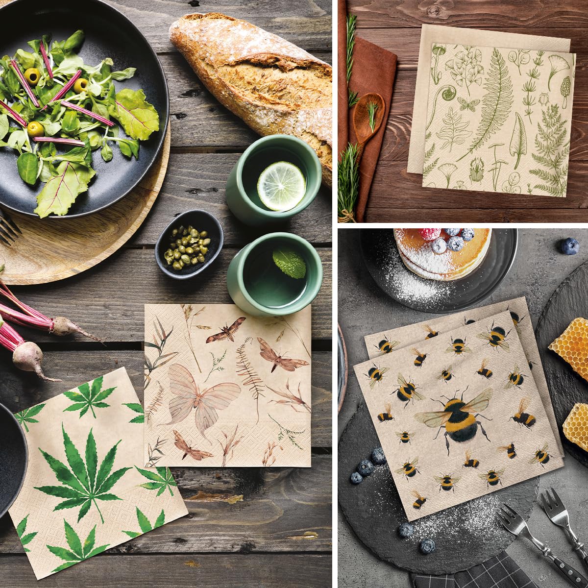 PAW Decor Collection Napkins - 3-Ply Kraft Paper | 20 Pieces | 33 x 33 cm 7