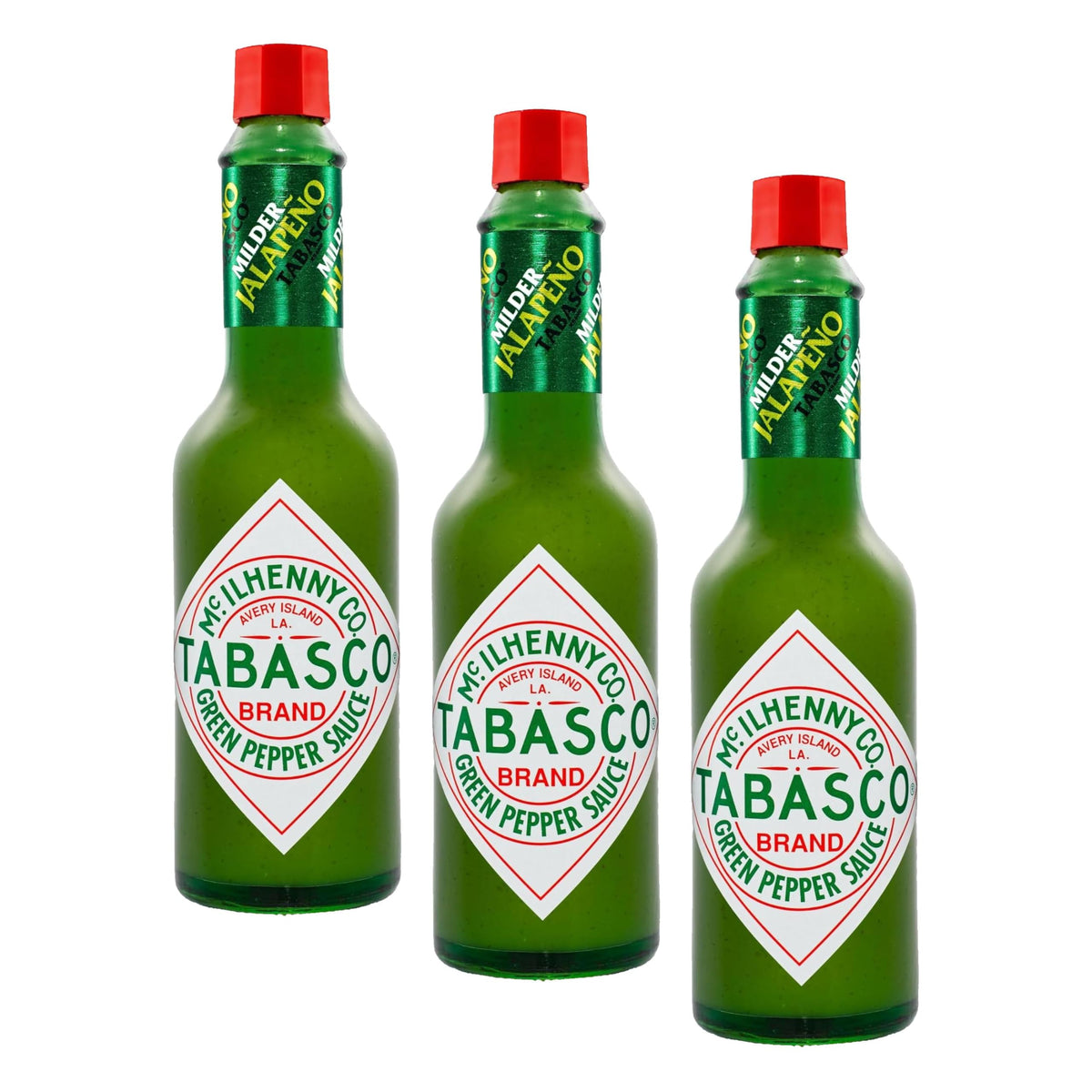 Tabasco Green Pepper Sauce - Mild Jalapeño Flavour | 57ml Pack of 3