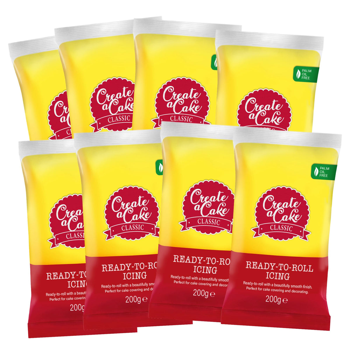 Create A Cake Yellow Ready To Roll Fondant Icing - 1.6kg Pack | Palm Free Sugar Paste