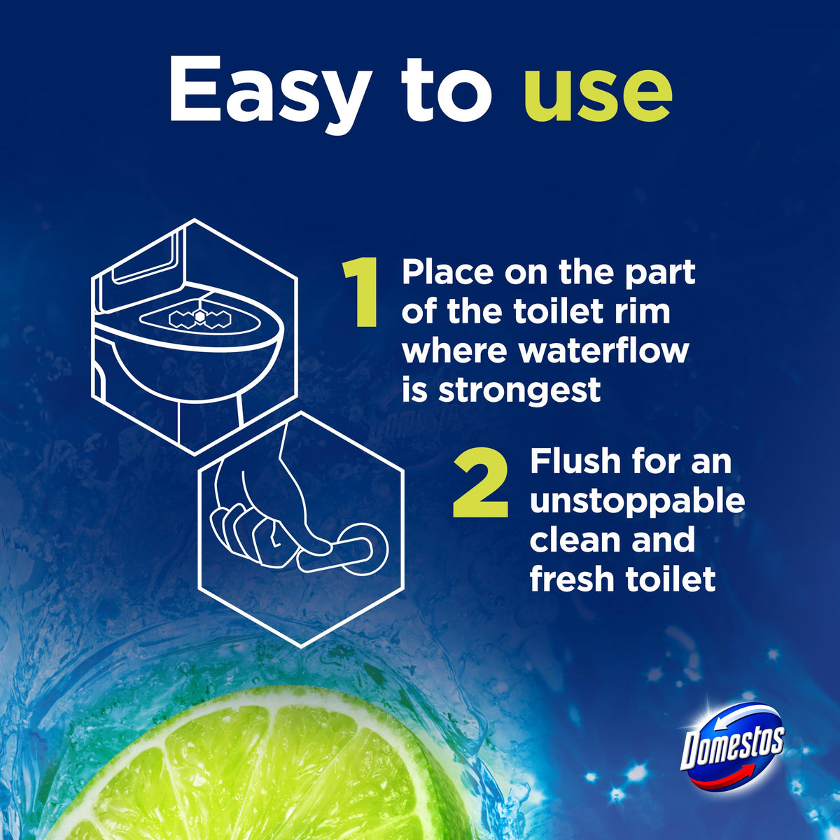 Domestos Power 5 Lime Toilet Rim Blocks - 5 Benefits, 300 Flushes, Limescale Prevention 6