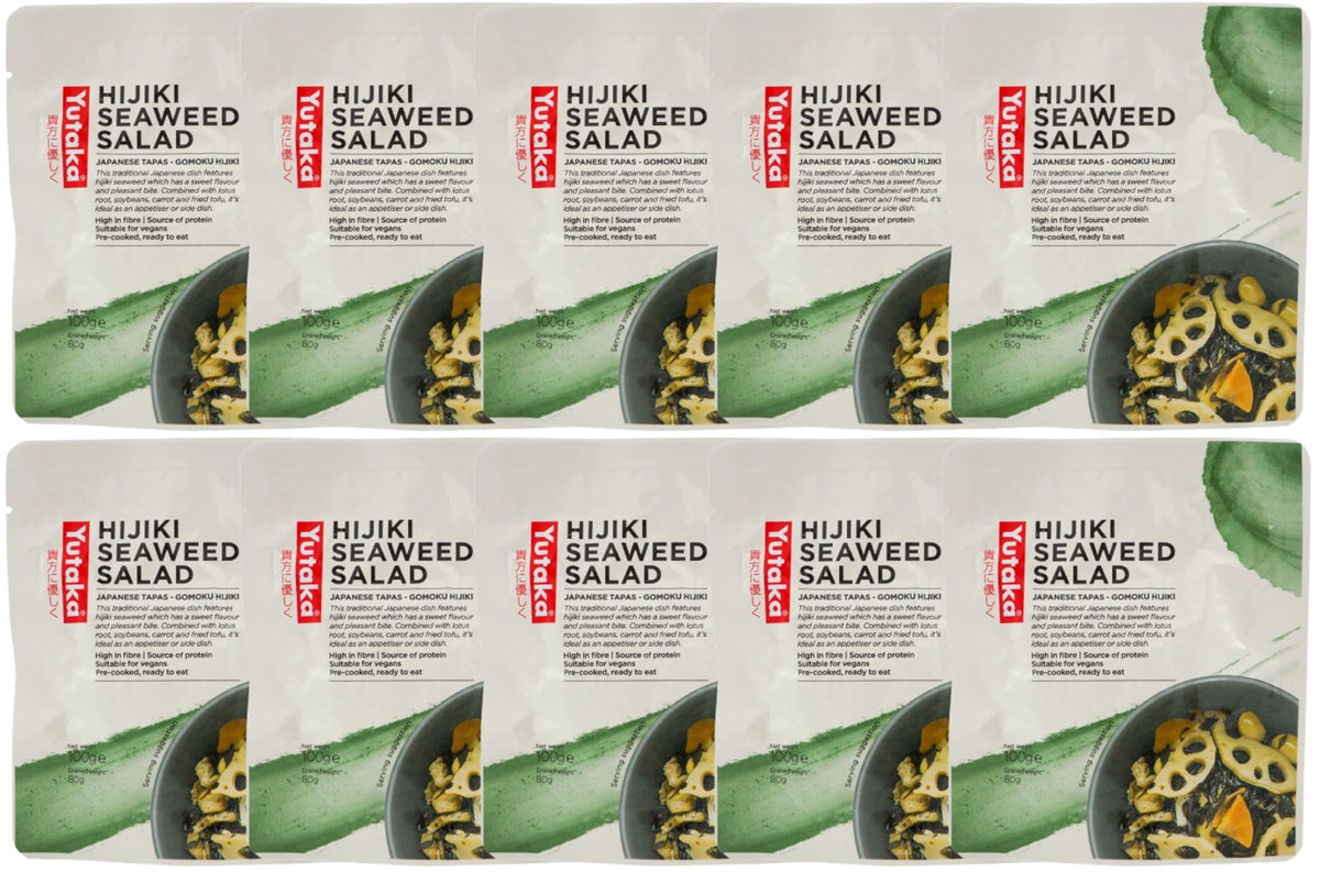 Yutaka Hijiki Seaweed Salad - 100g (Pack of 10) | Authentic Japanese Ingredient