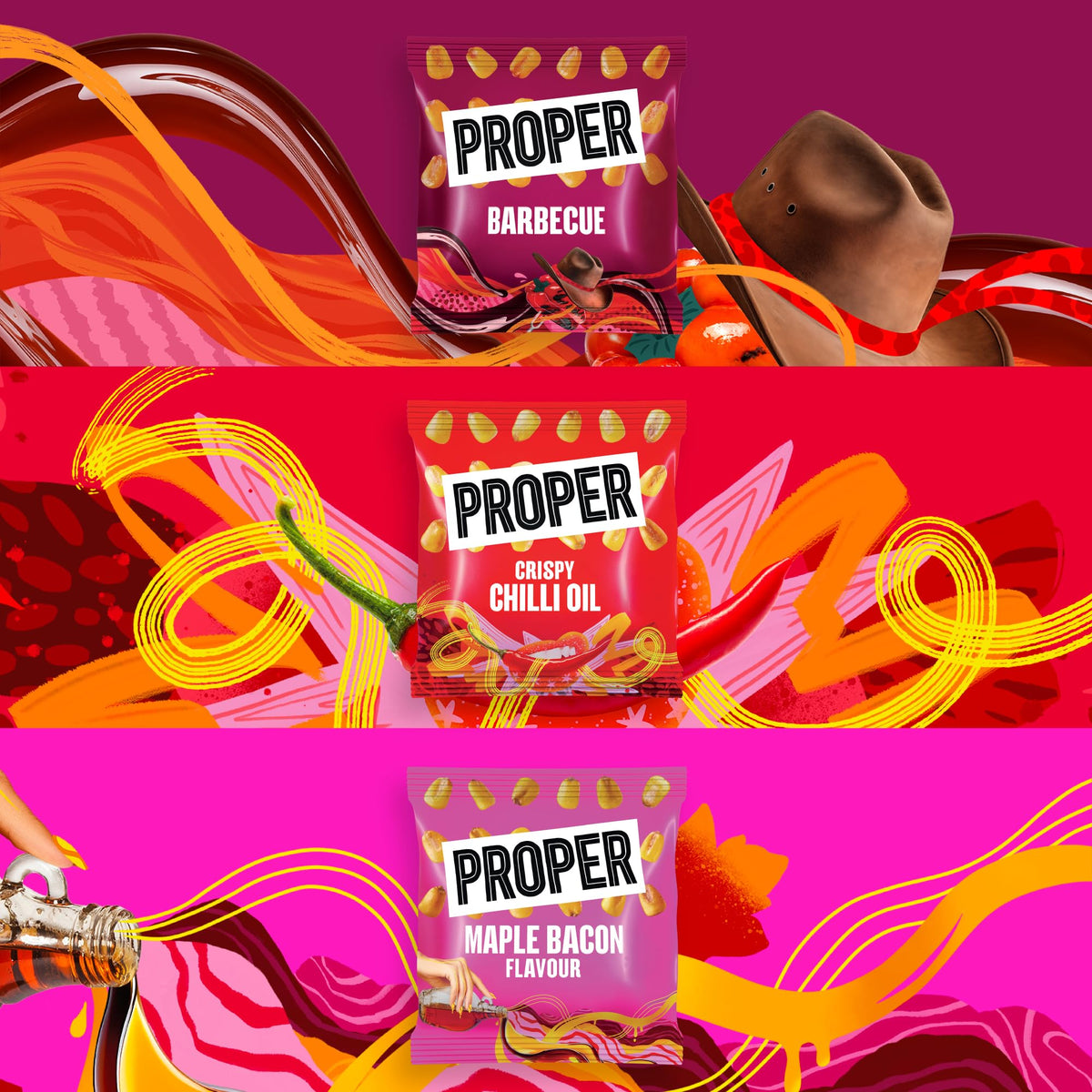 PROPER Crunch Corn Collection - 18 x 20g Snack Bags | Plant-Based, Gluten-Free 3