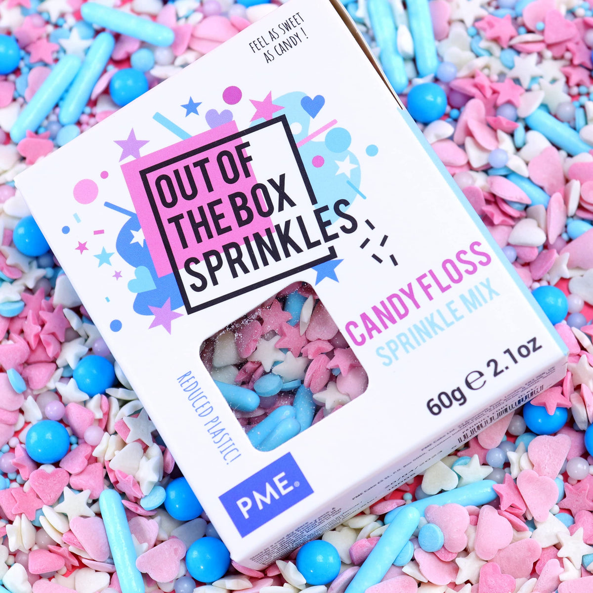 PME Out the Box Sprinkles Mix - Candy Floss, Sugar Shapes, Multicolor, 60g 4