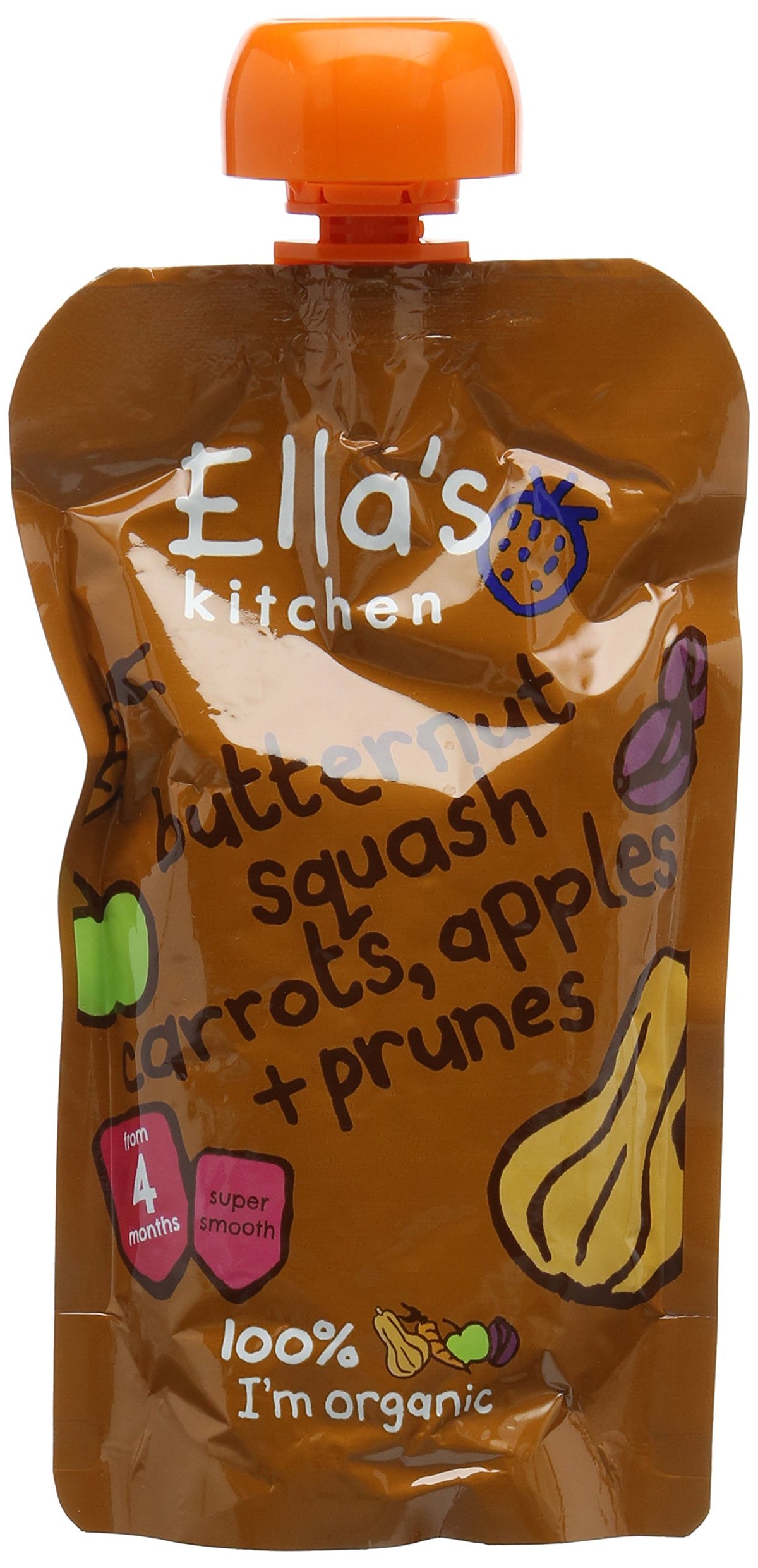 Ella's Kitchen Butternut Squash, Carrot, Apple & Prune Fruit, Cereal & Yoghurt Mix - 120g Pouch