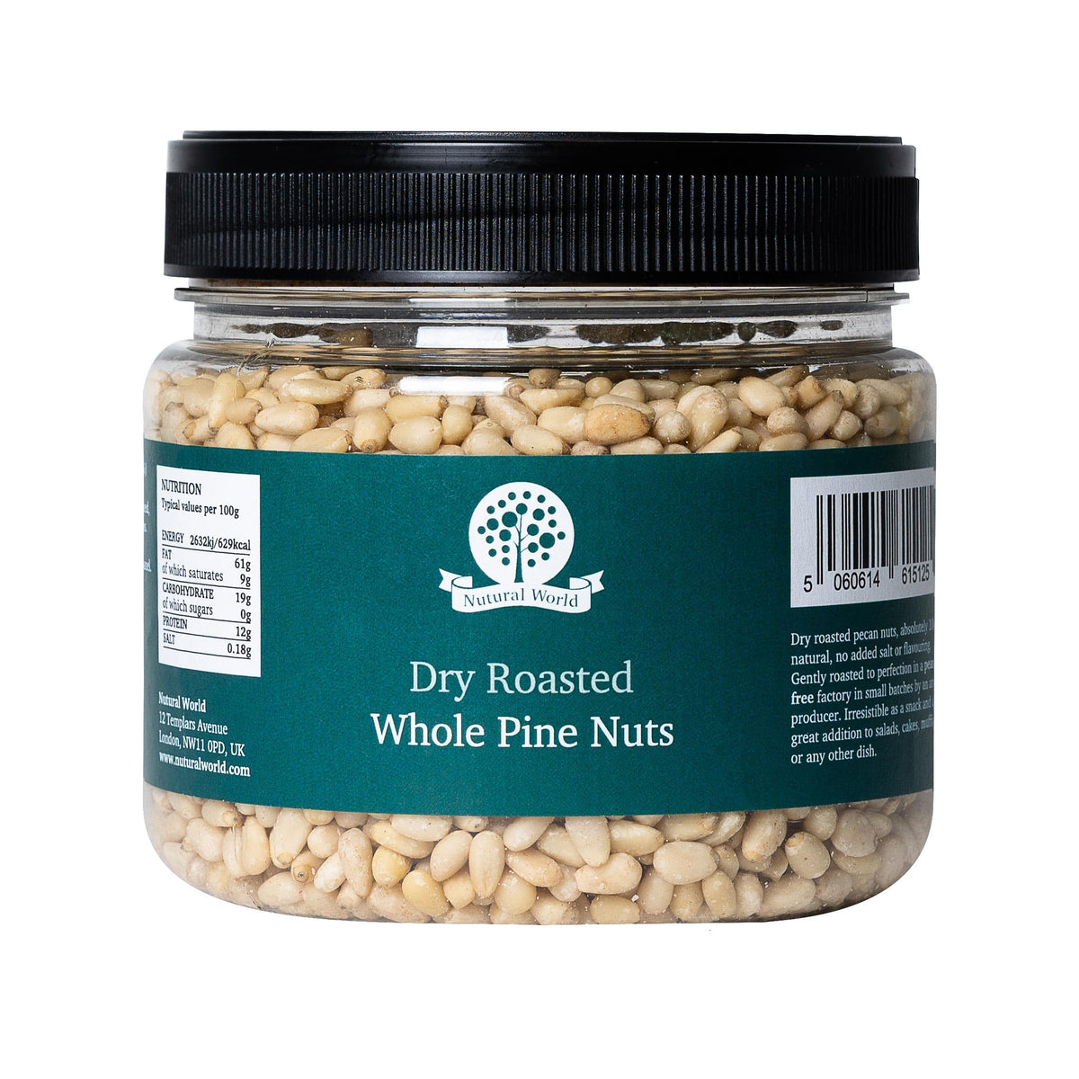 Nutural World Dry Roasted Whole Pine Nuts - Unsalted | 500g | Artisan Roasted 1