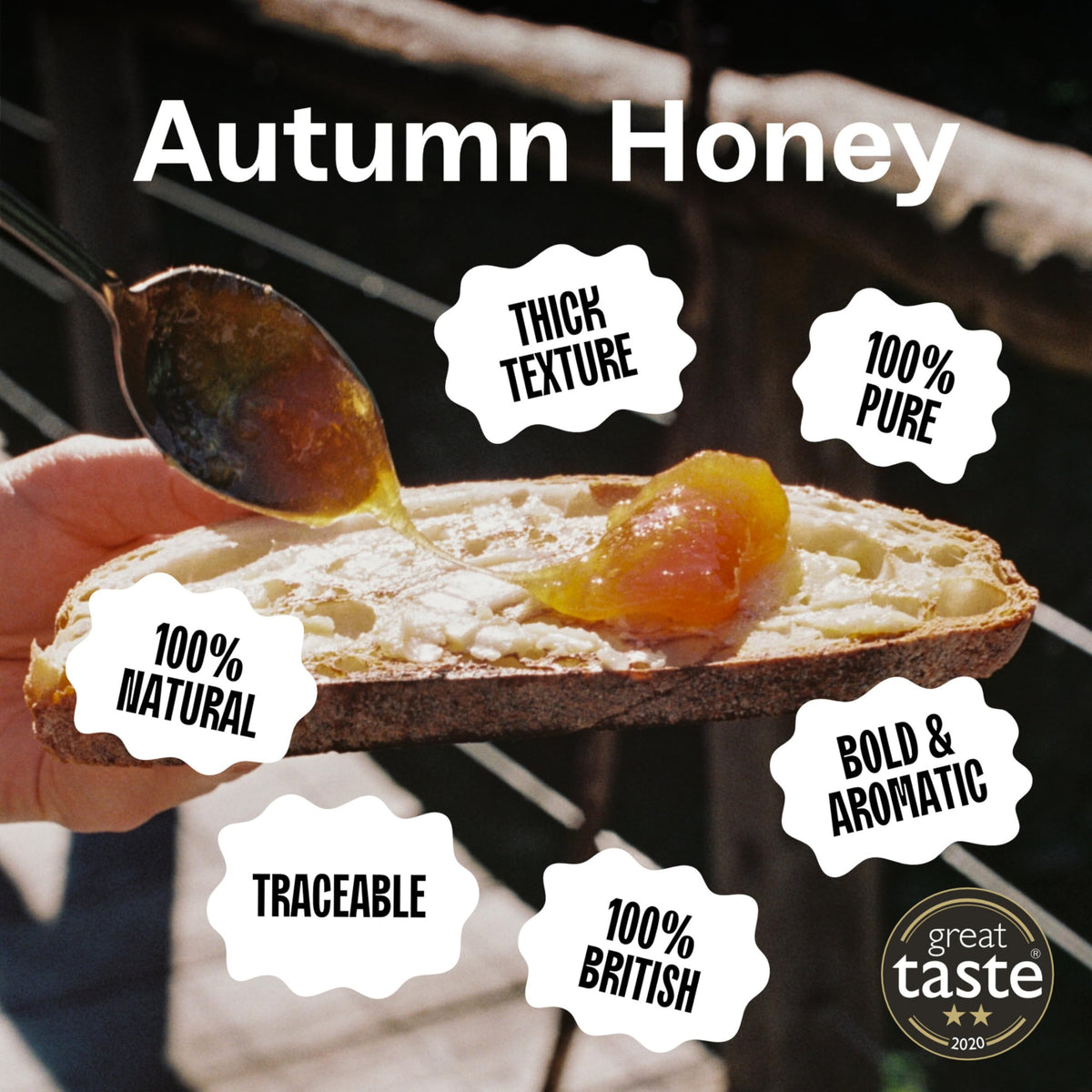 Black Bee Honey Pure British Autumn Raw Honey - 227g Glass Jar | Thick & Aromatic | Single Origin 3