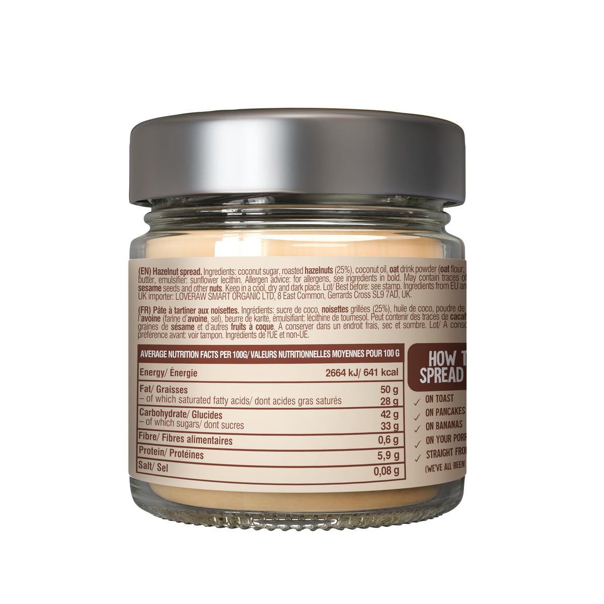 LoveRaw Hazel Daze Hazelnut Spread - Vegan, Palm Oil Free, 250g