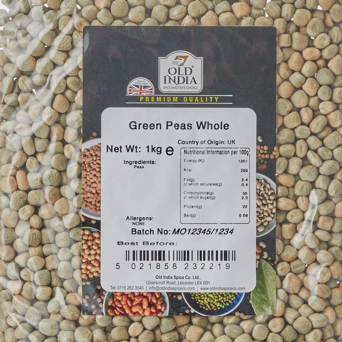 Old India Whole Green Peas - 1kg Bag | Natural & Additive-Free 2
