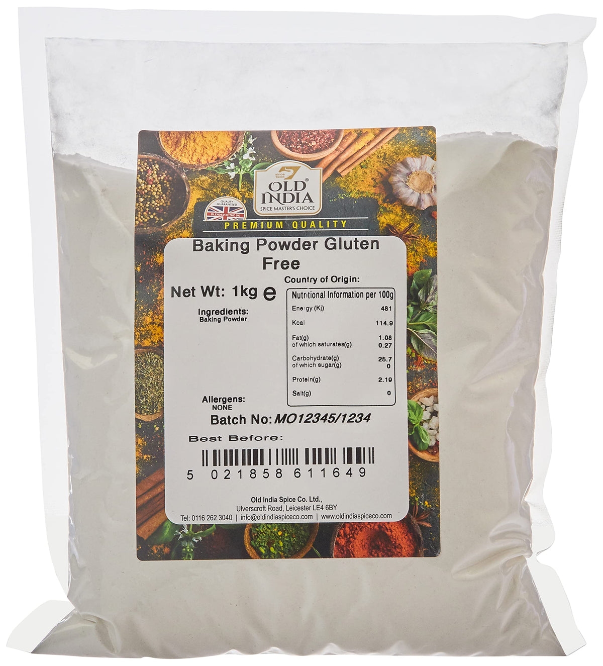 Old India Baking Powder - Gluten Free, 1kg