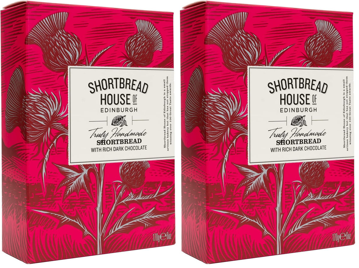 Shortbread House of Edinburgh Handmade Dark Chocolate Chip Shortbread Fingers - 2 x 170g Packs