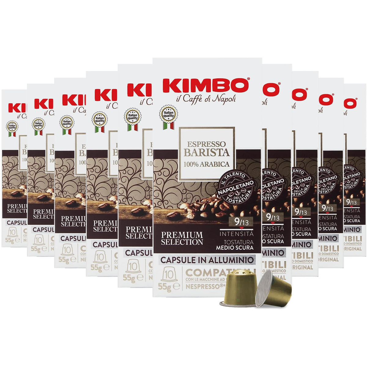 Kimbo Coffee Espresso Barista Capsules - Medium Dark Roast, 100 Count