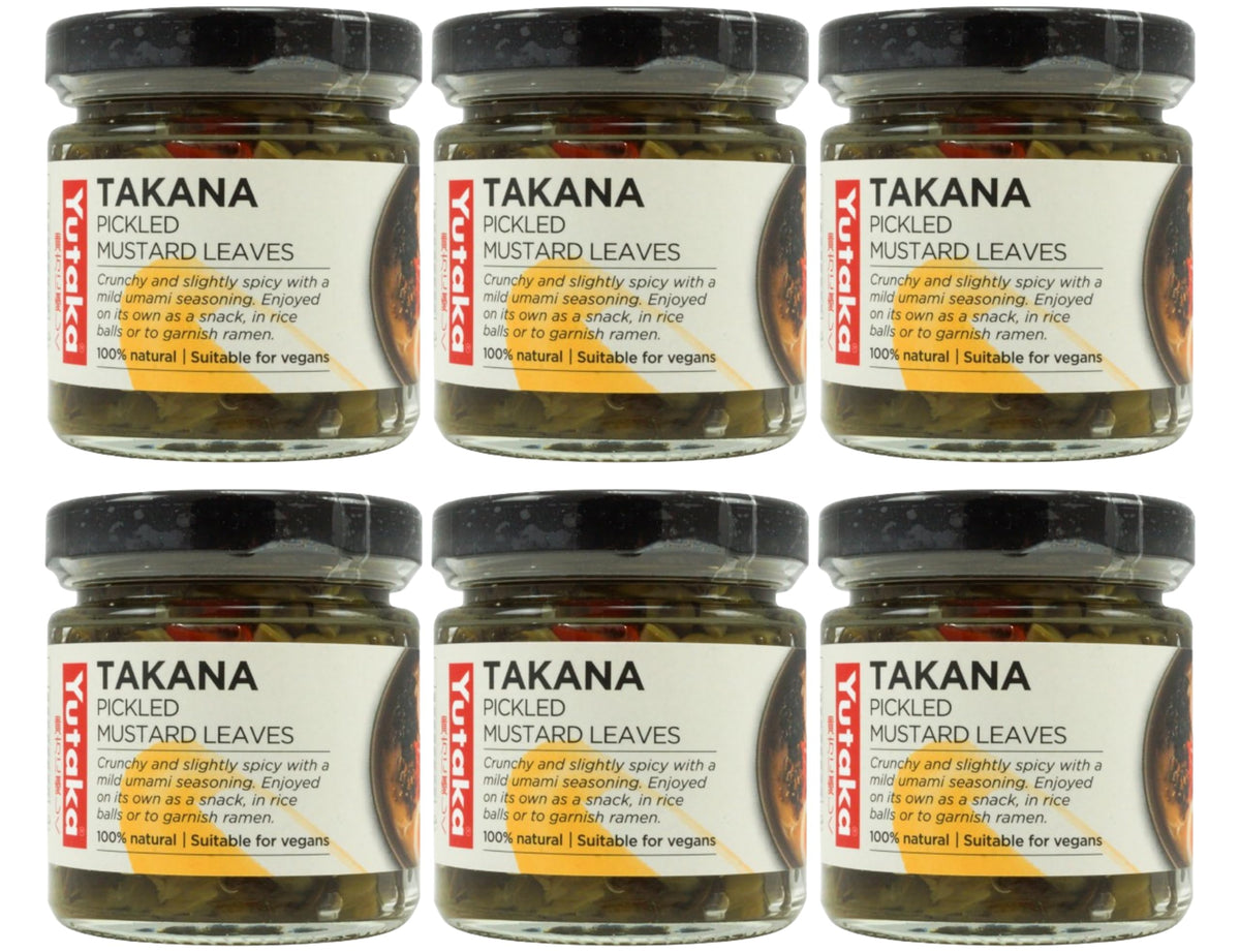 Yutaka Takana Pickled Mustard Leaves - Authentic Japanese Flavor, Pack of 6 x 110g