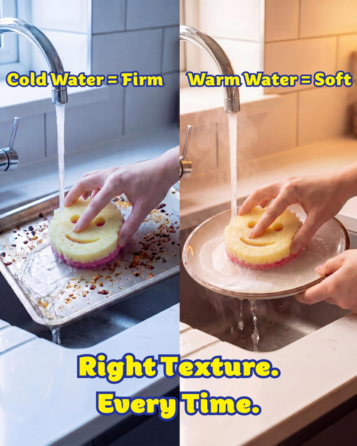 Scrub Daddy Scrub Mommy Essentials Cleaning Sponges - Pack of 4 | Non-Scratch | Dual-Sided 4