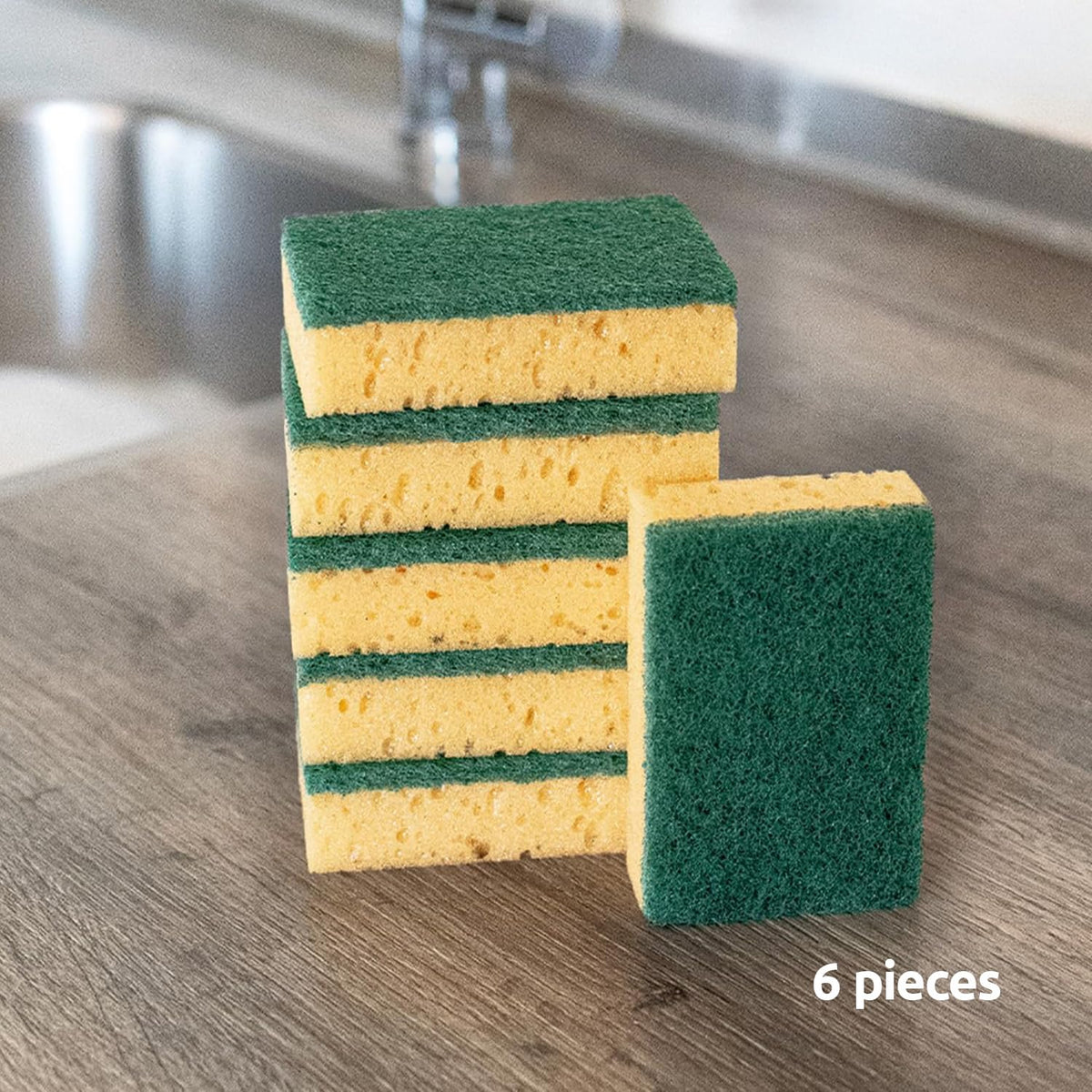 Sorbo Large Scouring Sponges - Pack of 6 | Extra Strong | Yellow/Green 6