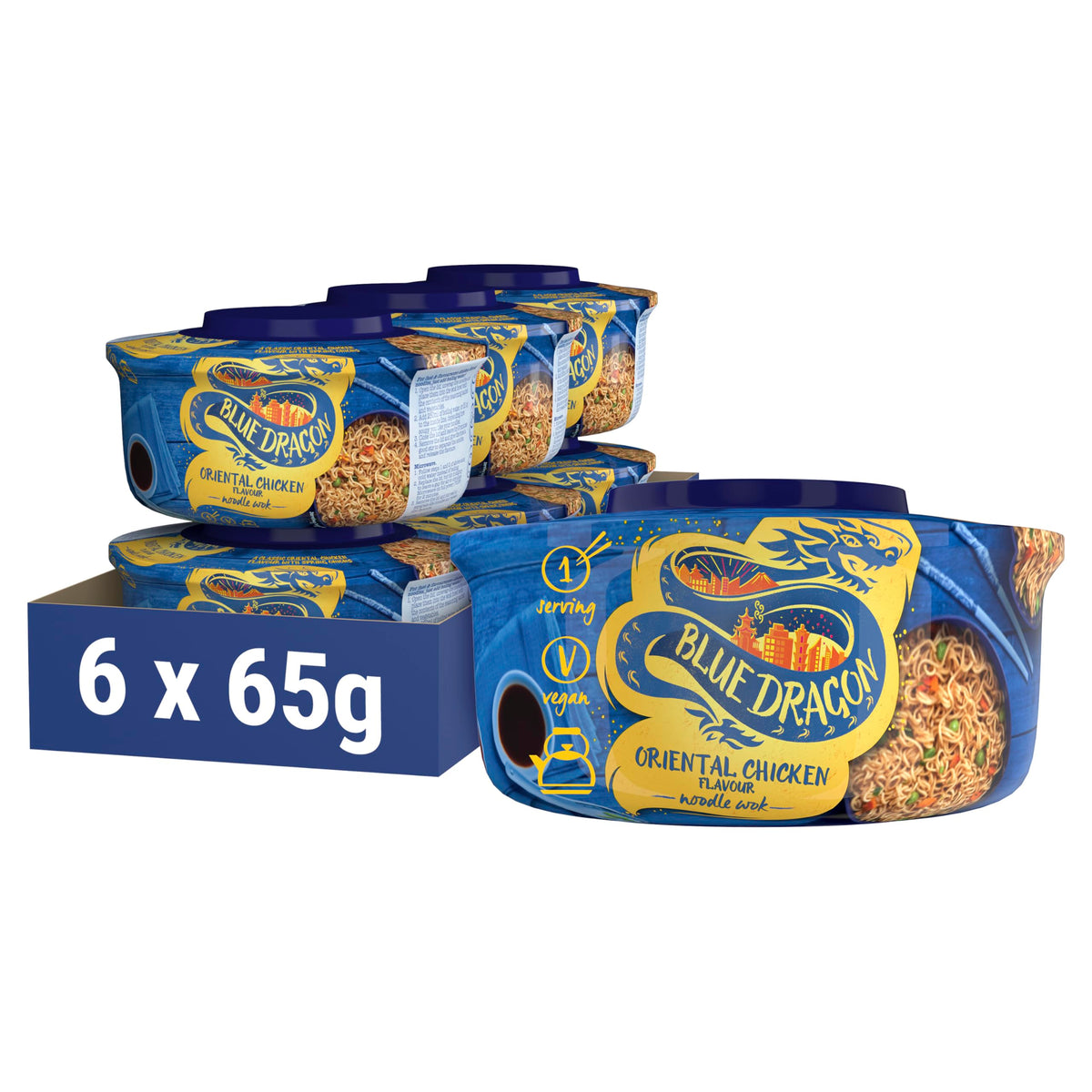 Blue Dragon Oriental Chicken Noodles - 6 x 65g Pots