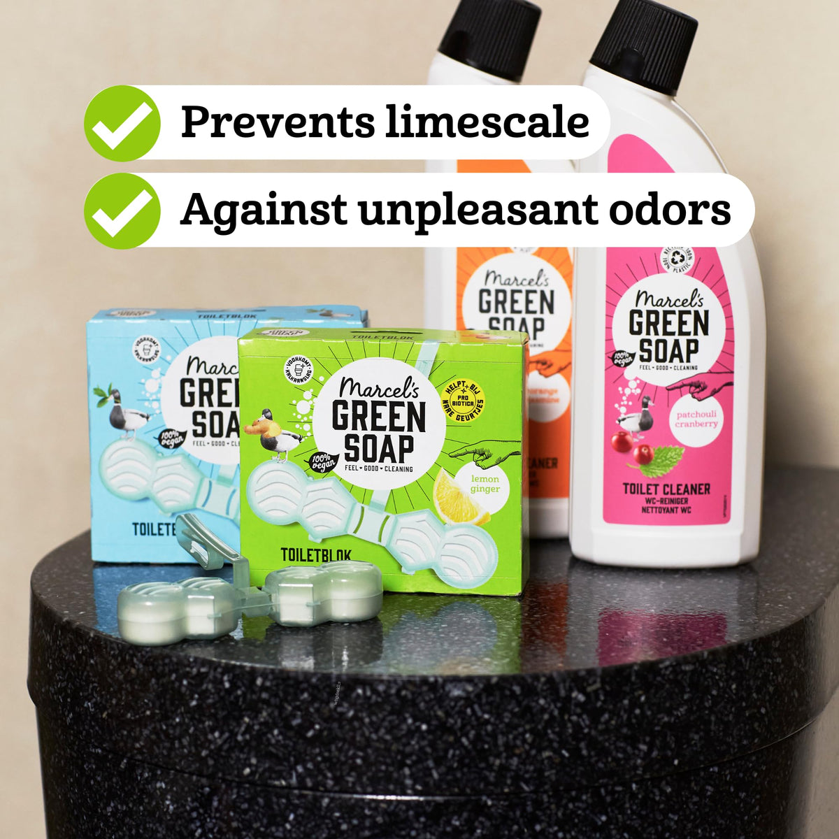 Marcel's Green Soap Toilet Block Ginger & Lemon - Pack of 2 | 99% Natural Ingredients | Prevents Limescale 5