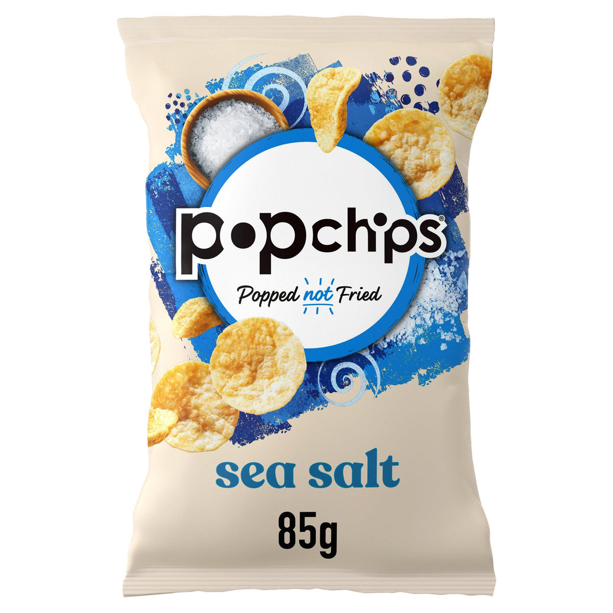 Popchips Sea Salt Potato Chips - Popped, Never Fried | 8 x 85g Bags