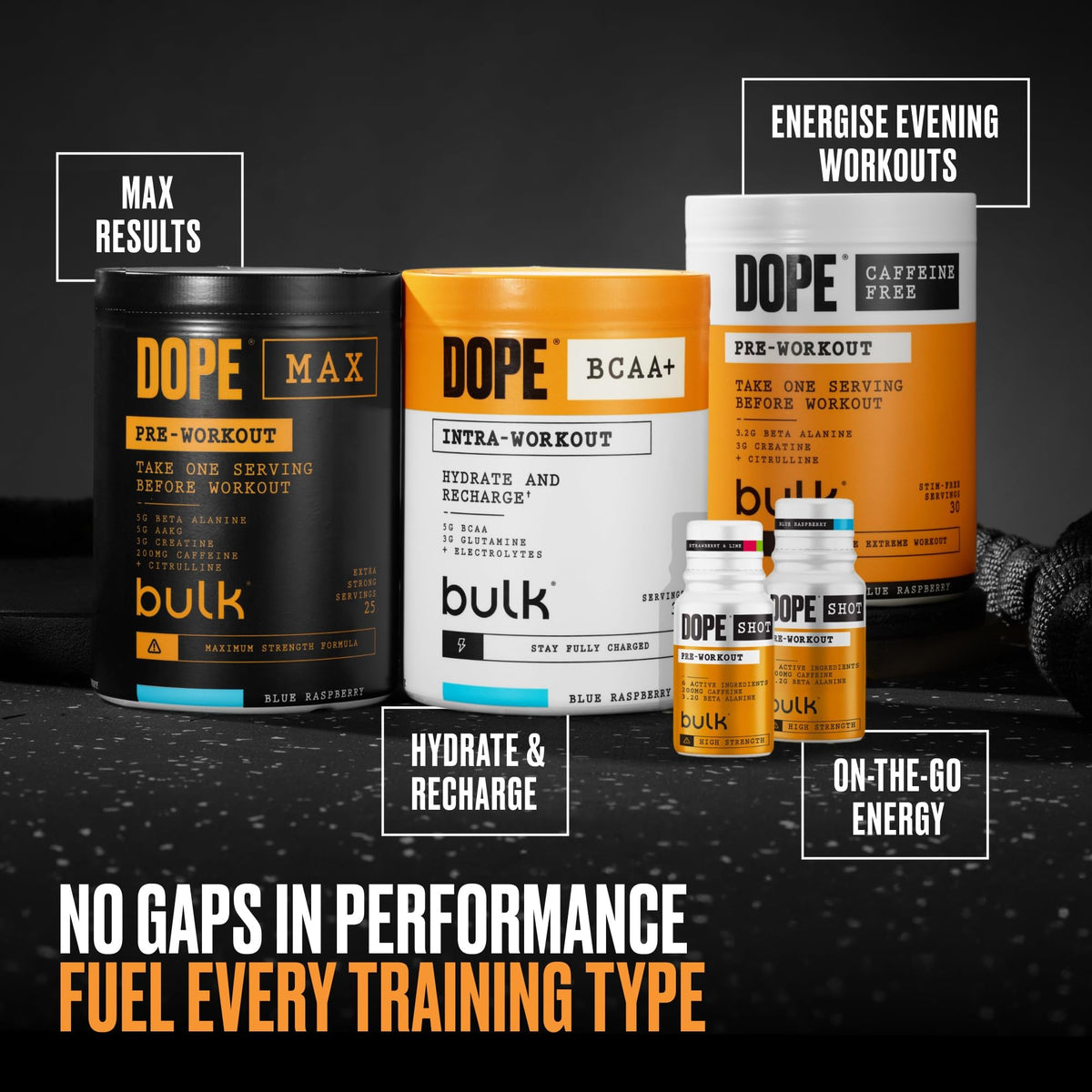 BULK POWDERS Dope Pre-Workout Powder - Mixed Berry | 3g Creatine Monohydrate | 200mg Caffeine 6