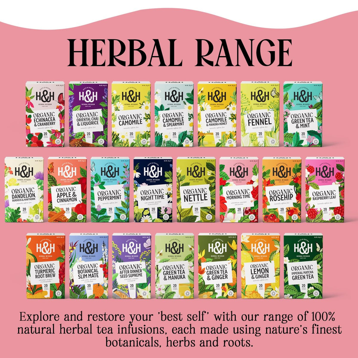 Heath & Heather Organic Morning Time Herbal Tea - Hibiscus, Spearmint & Guarana | 20 Count Teabags | Natural Energy 6