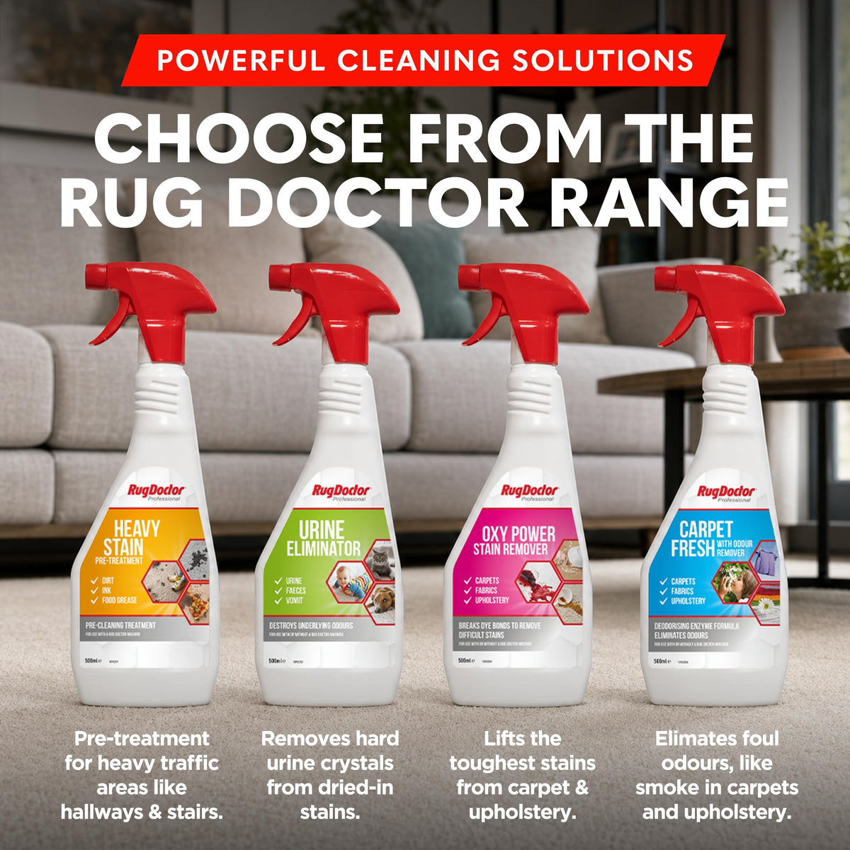 Rug Doctor Urine Eliminator - Pro-Enzymatic Formula for Pet Stains & Odors | 500 ml Trigger Spray (Pack of 2) 8