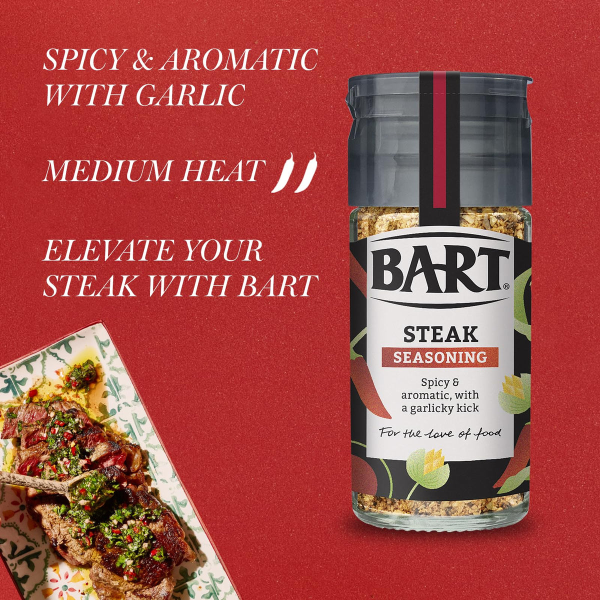 BART Steak Seasoning - Warming Onion & Garlic Blend | 6 x 46g Jars
