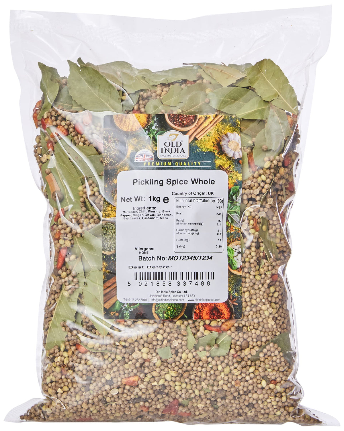Old India Pickling Spice Whole - 1 kg Bag | Natural & Additive-Free