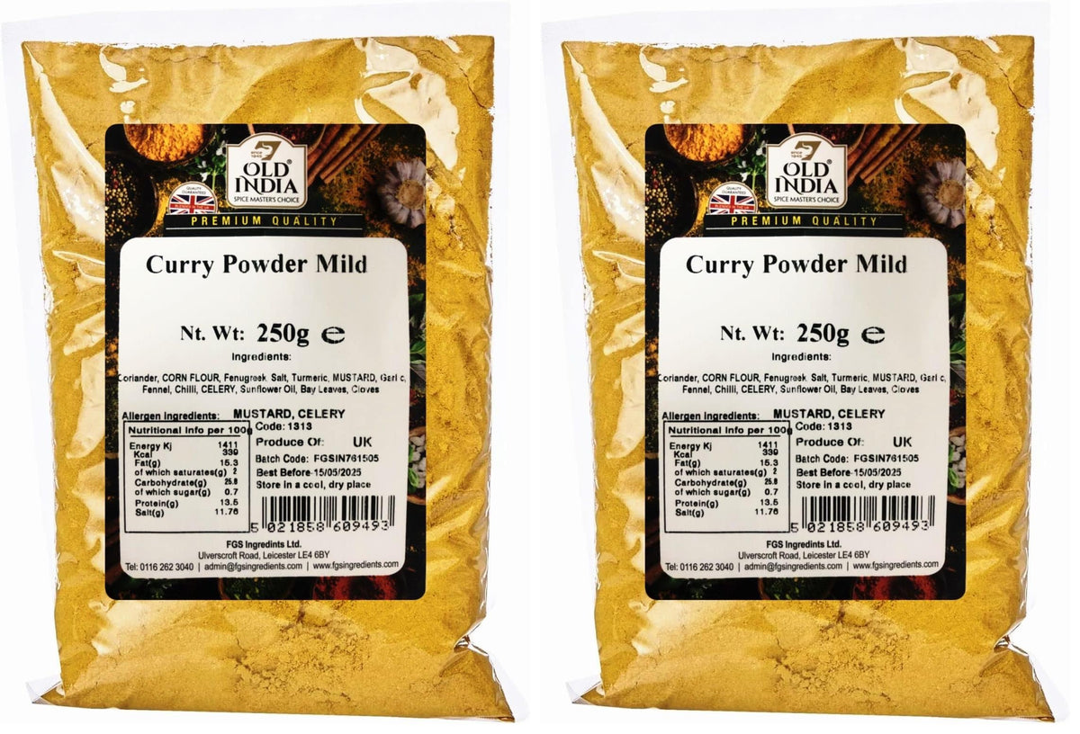 Old India Mild Curry Powder - 100% Natural, Additive-Free | 500g (Pack of 2)