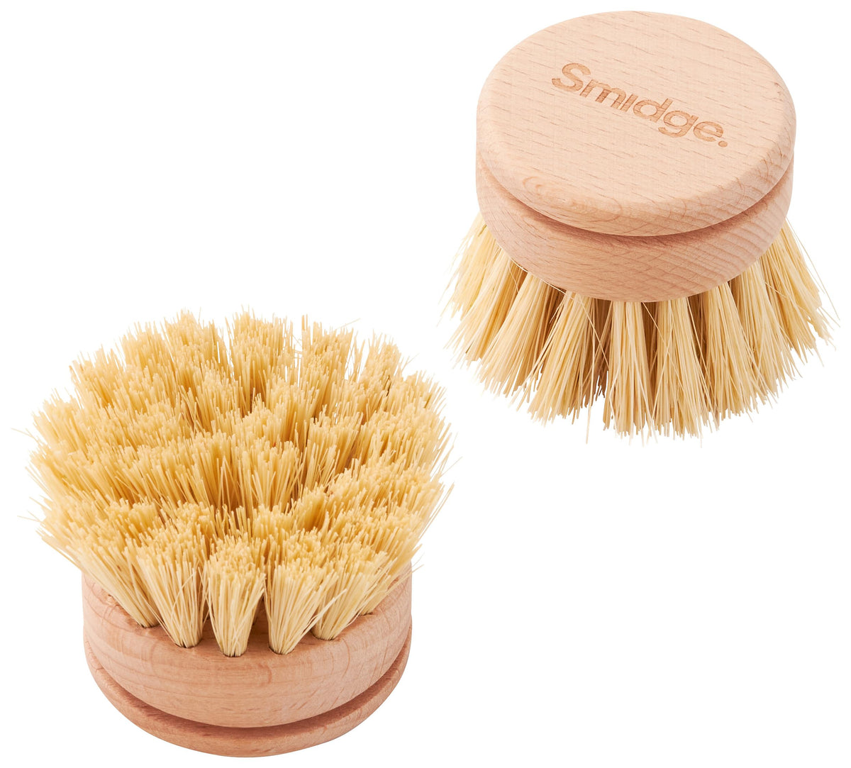 Smidge Natural Beechwood Dish Brush Replacement Heads - Sisal Bristle, Biodegradable | Set of 1