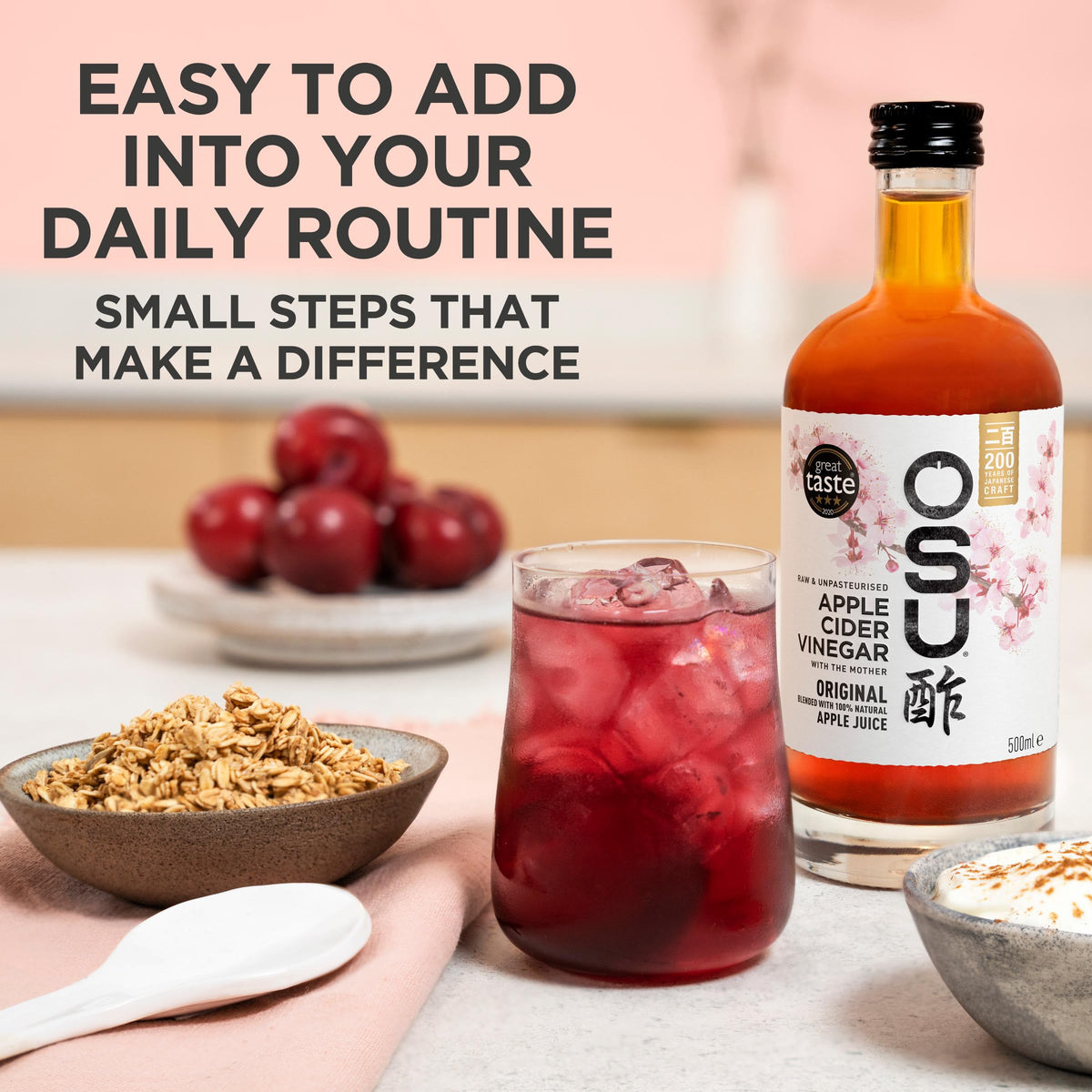 OSU Apple Cider Vinegar with The Mother and Apple Juice - Raw, Unpasteurised, Vegan Certified - 500 ml 4