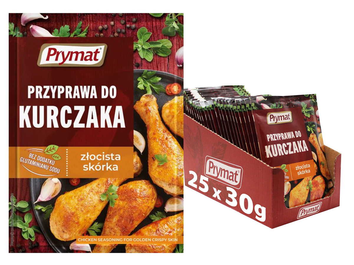Prymat Chicken Seasoning - Blend of Herbs & Spices for Golden, Crispy Skin | 25 Sachets x 30g