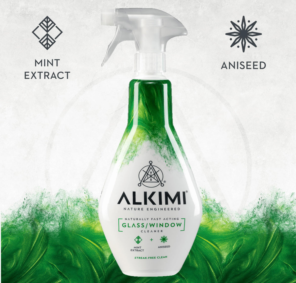 ALKIMI Glass & Window Cleaner - Streak-Free Shine with Natural Mint & Aniseed | Pack of 2 x 250ml 4