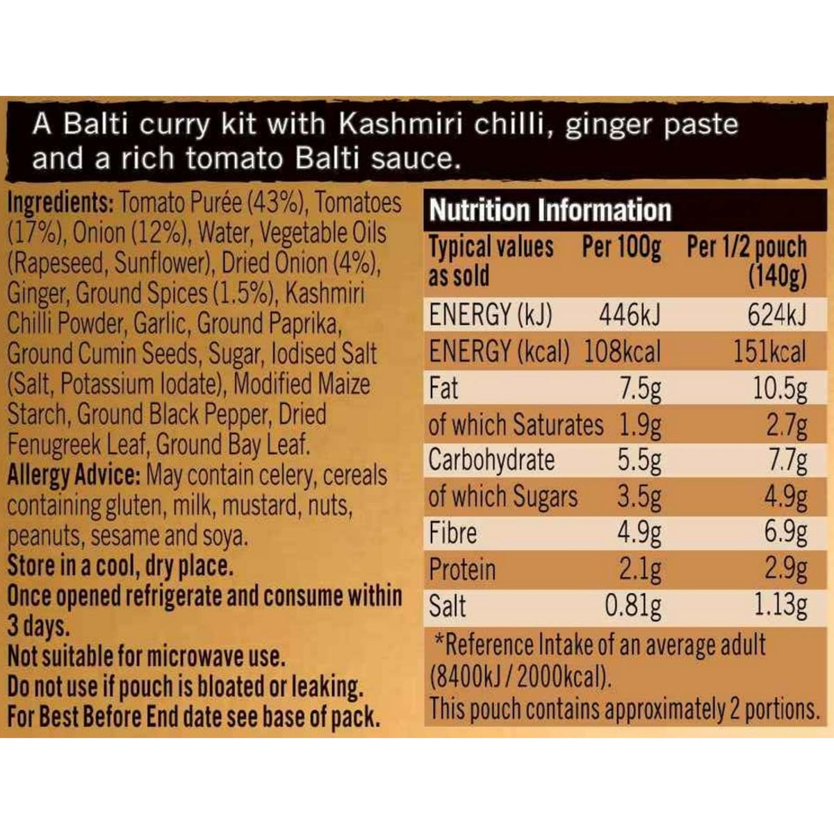 Sharwood's Chef's Special Balti Curry Kit - Authentic Indian Flavours | 5 x 280g Packs 8