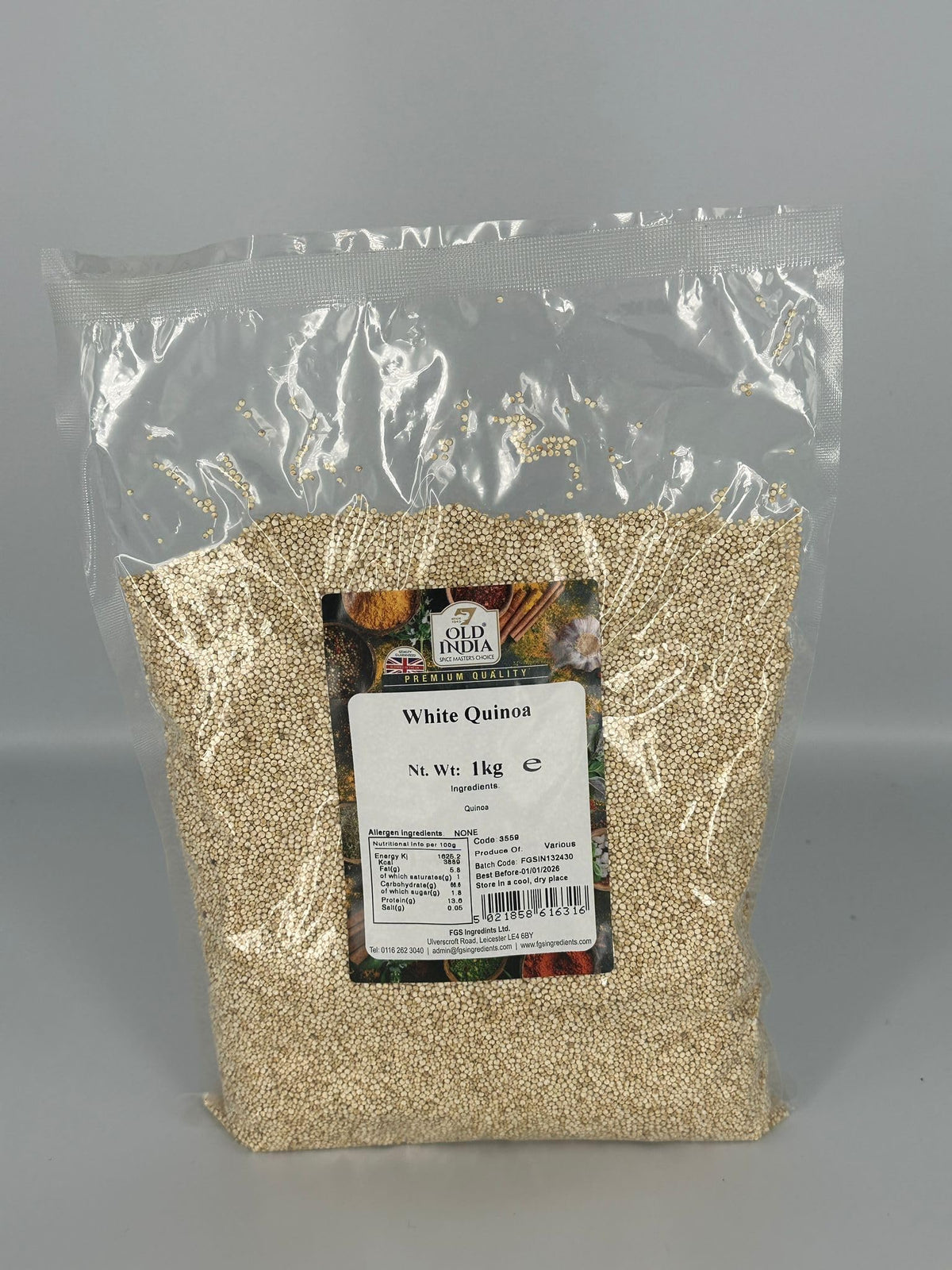 Old India White Quinoa - 1kg Natural & GMO Free Whole Grain 2