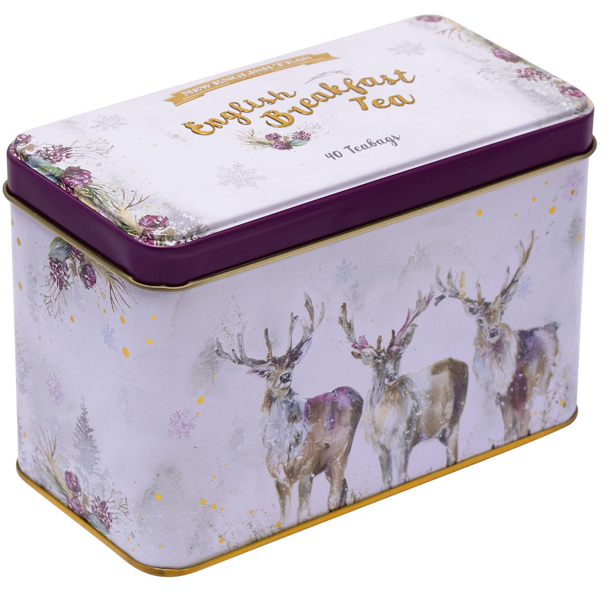 New English Teas Christmas Stag Tea Tin - 40 English Breakfast Teabags 6